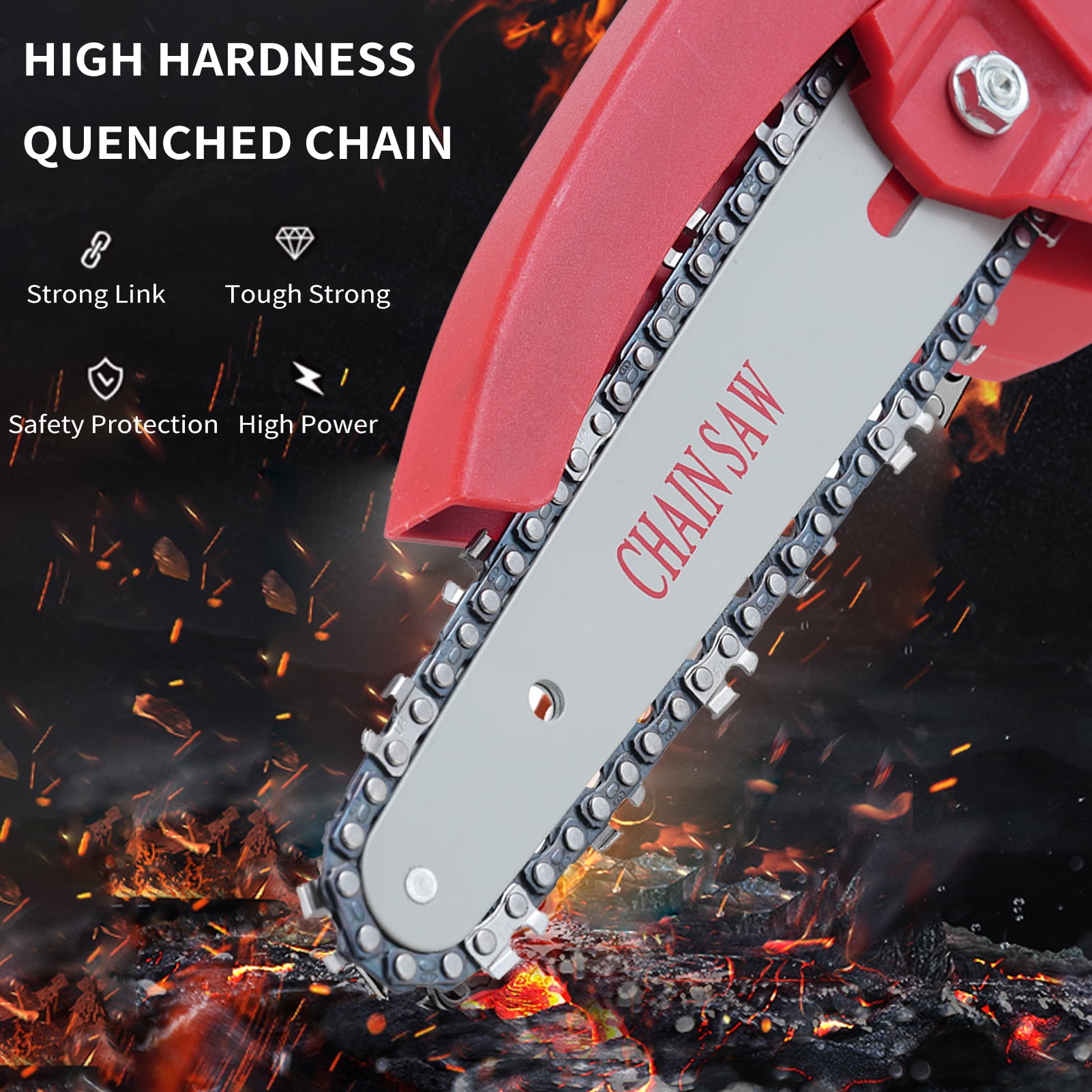 CACAGOO 20V 6inch/8inch Cordless Pole Saw Height Adjustable Electric Chainsaw with 2 batteries for Wood Cutting, Trimming - Image 4