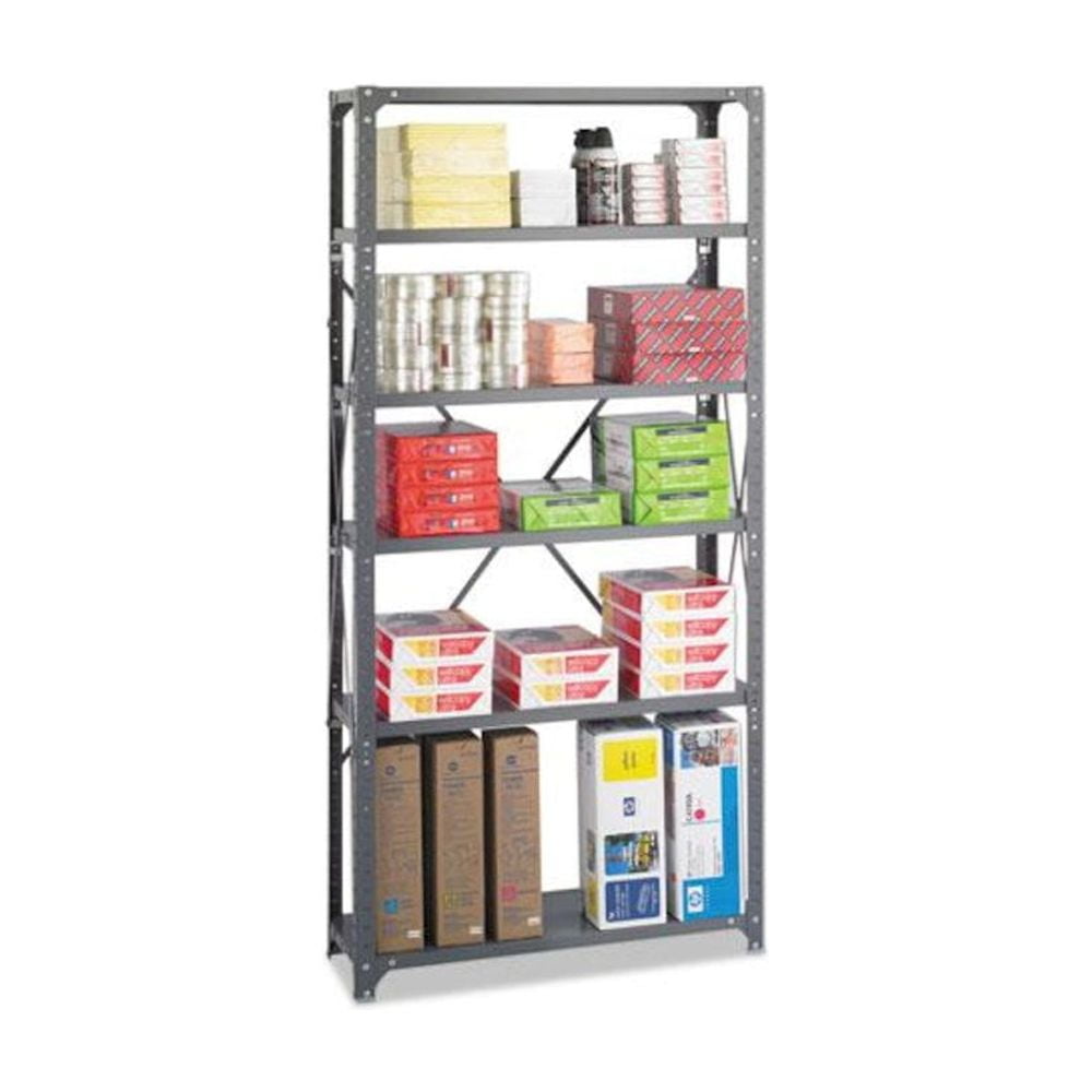 Safco 36 x 12 Commercial 6 Shelf Kit in Dark Grey Finish - Image 3