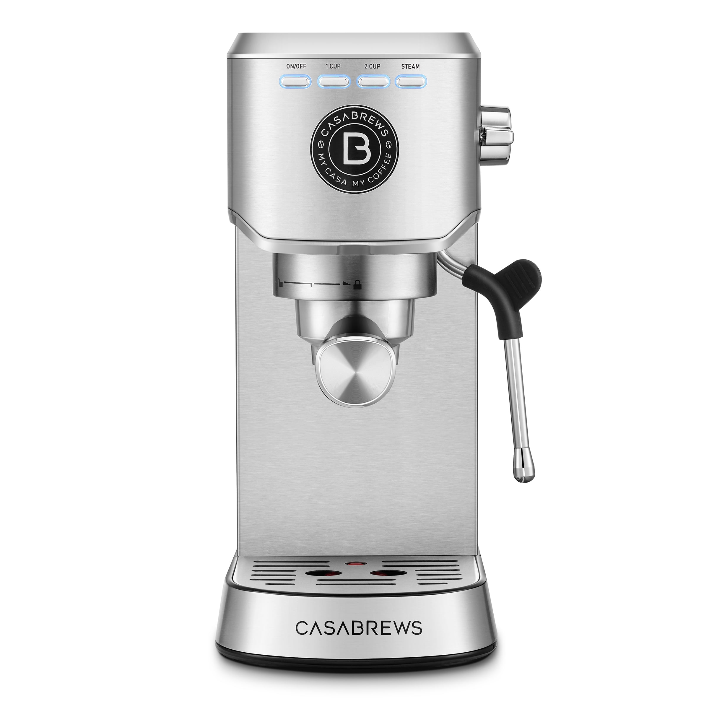 CASABREWS 5418Basic Espresso Machine with 20-Bar pressure, 34 oz Water Tank, with Milk Frother, Silver - Image 3