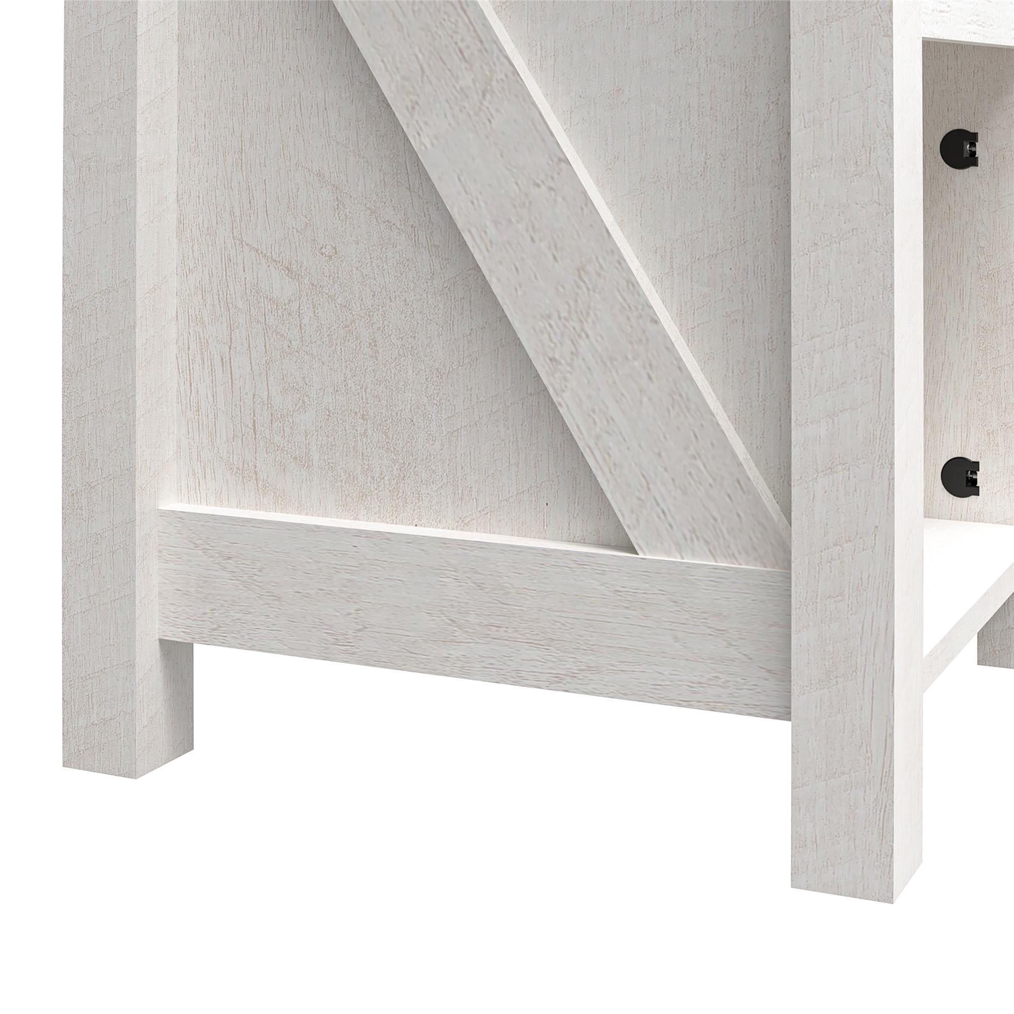 Woven Paths Scandi Farmhouse Nightstand, Ivory Oak - Image 4
