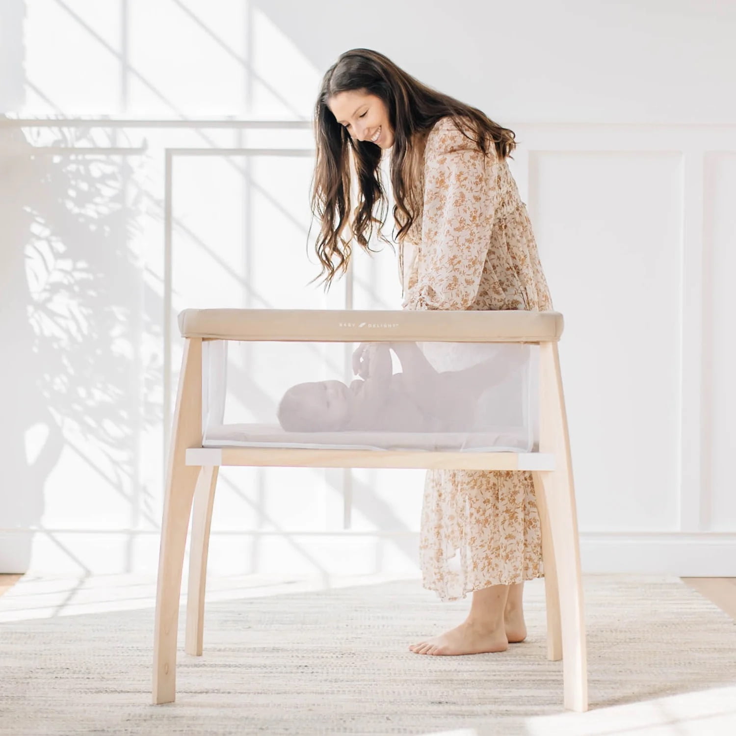 Baby Delight Heirloom Willow Wood Infant Bassinet, Organic Oat - Image 2