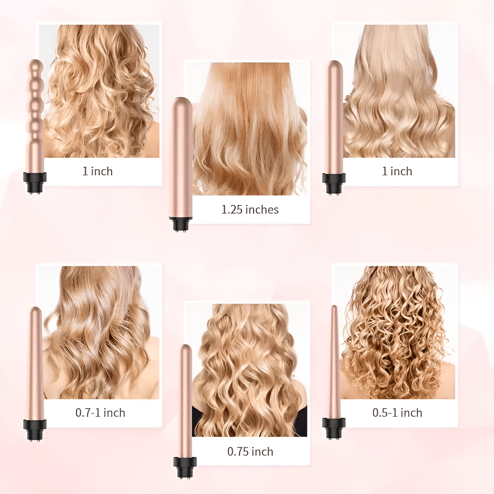 Bestope Travel Size Professional 1.25" Barrels Instant Heat-Up Ceramic Hair Curling Wand with LCD & Temperature Adjustment, Anti-Static Technology, Black - Image 7