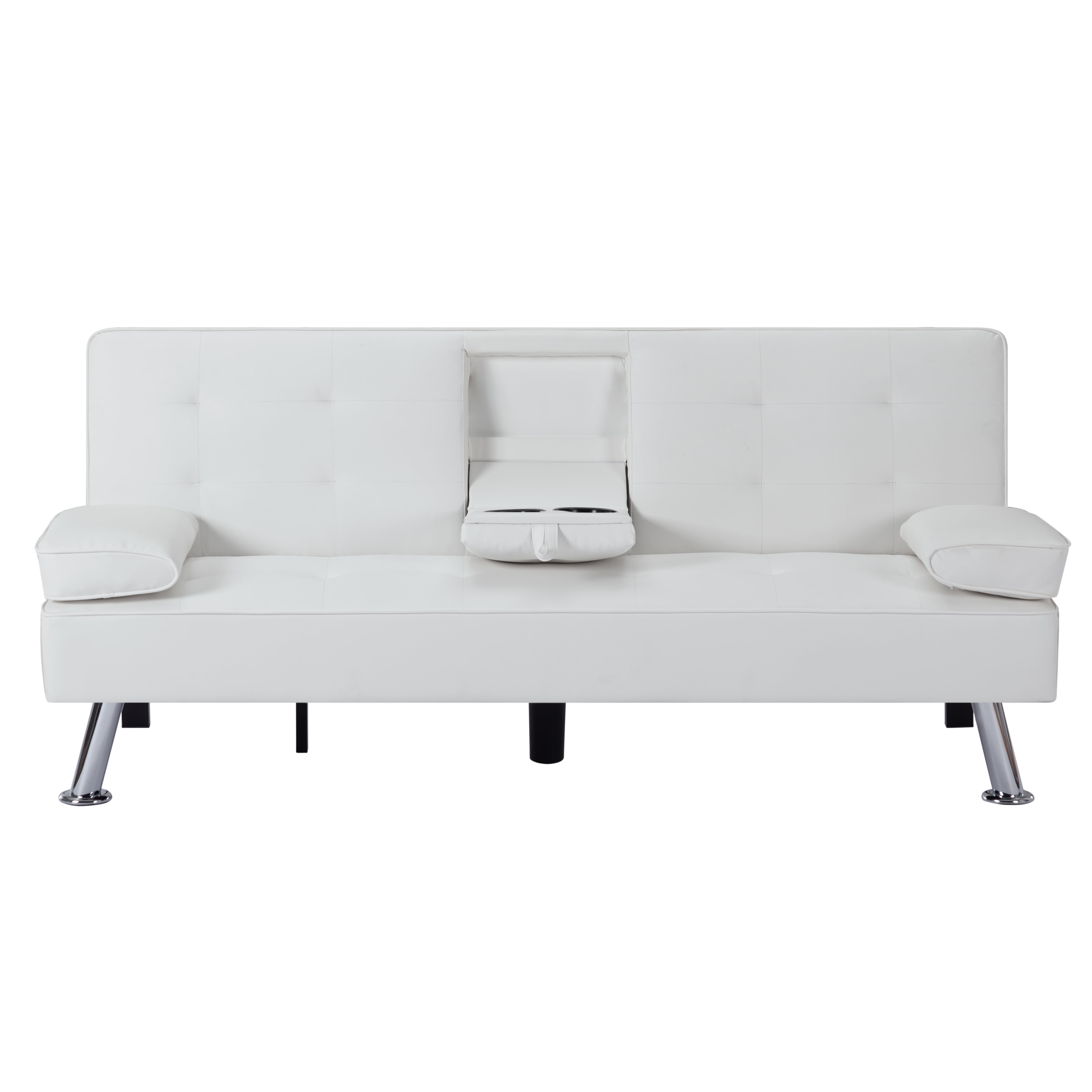 Gewnee Modern Futon Sleeper Sofa Bed Convertible Folding Recliner Couch Furniture with 2 Cup Holders for Livin g Room - Image 3