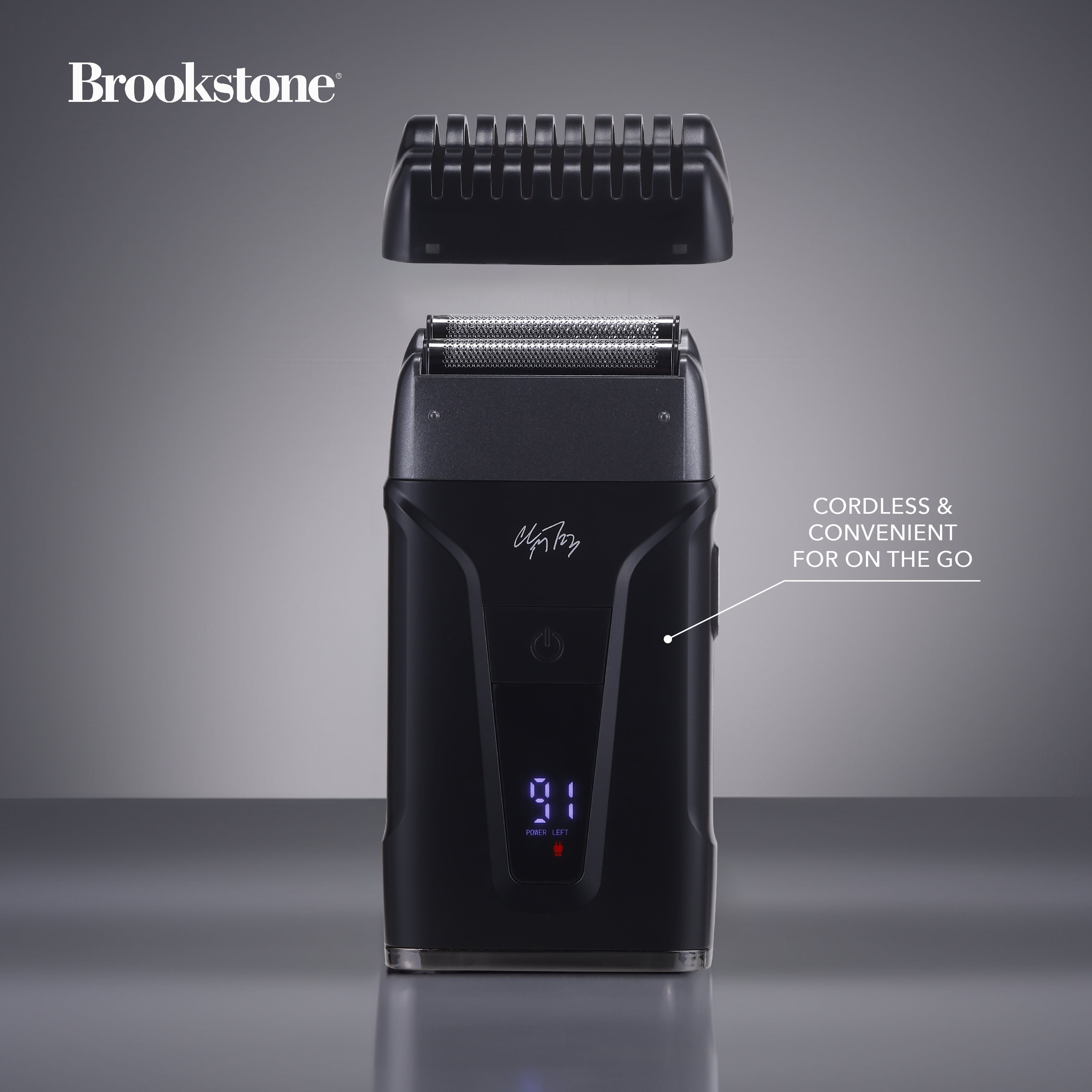 Brookstone Christian McCaffrey Special Edition, 3-in-1 Cordless Rechargeable Pro Shaving Kit Includes Men's Electric Shaver, Trimmer, and Clipper - Image 26