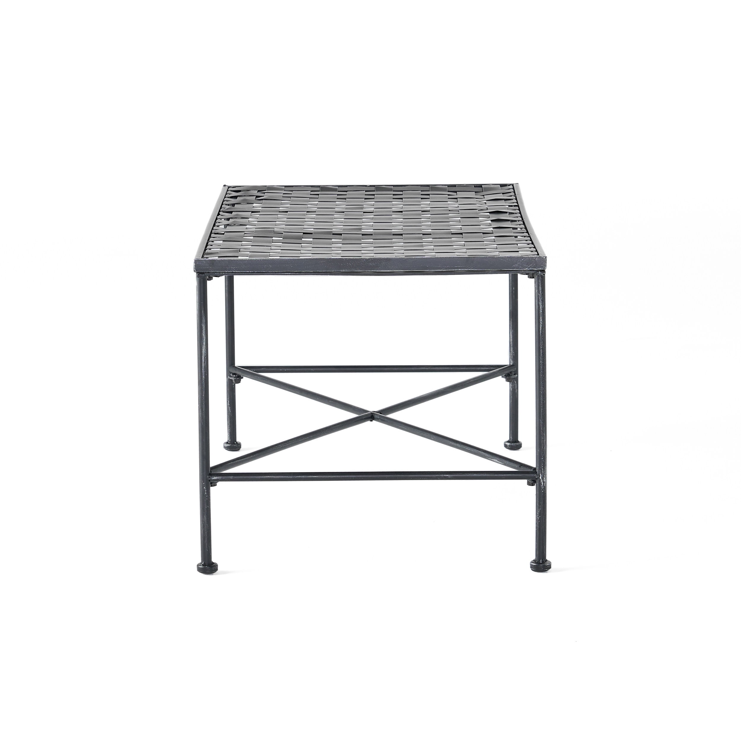 Alexander Outdoor Iron Coffee Table, Black - Image 8