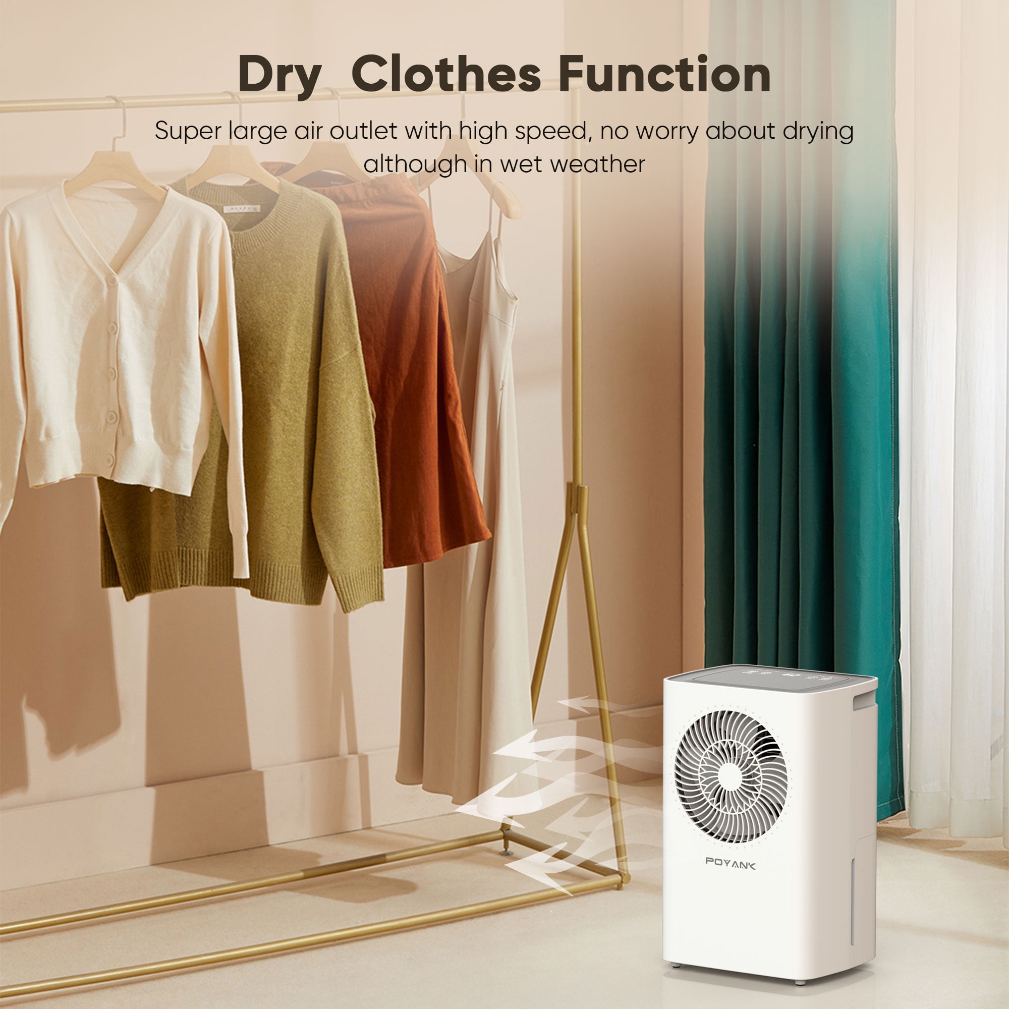 Airfire 8 Pint Dehumidifiers, 1500 Sq.Ft Dehumidifier with Drain Hose, 0.59 Gal Water Tank, Overflow Protection, Dehumidifiers for Home Basement Bedroom Bathroom Laundry Room - Image 10