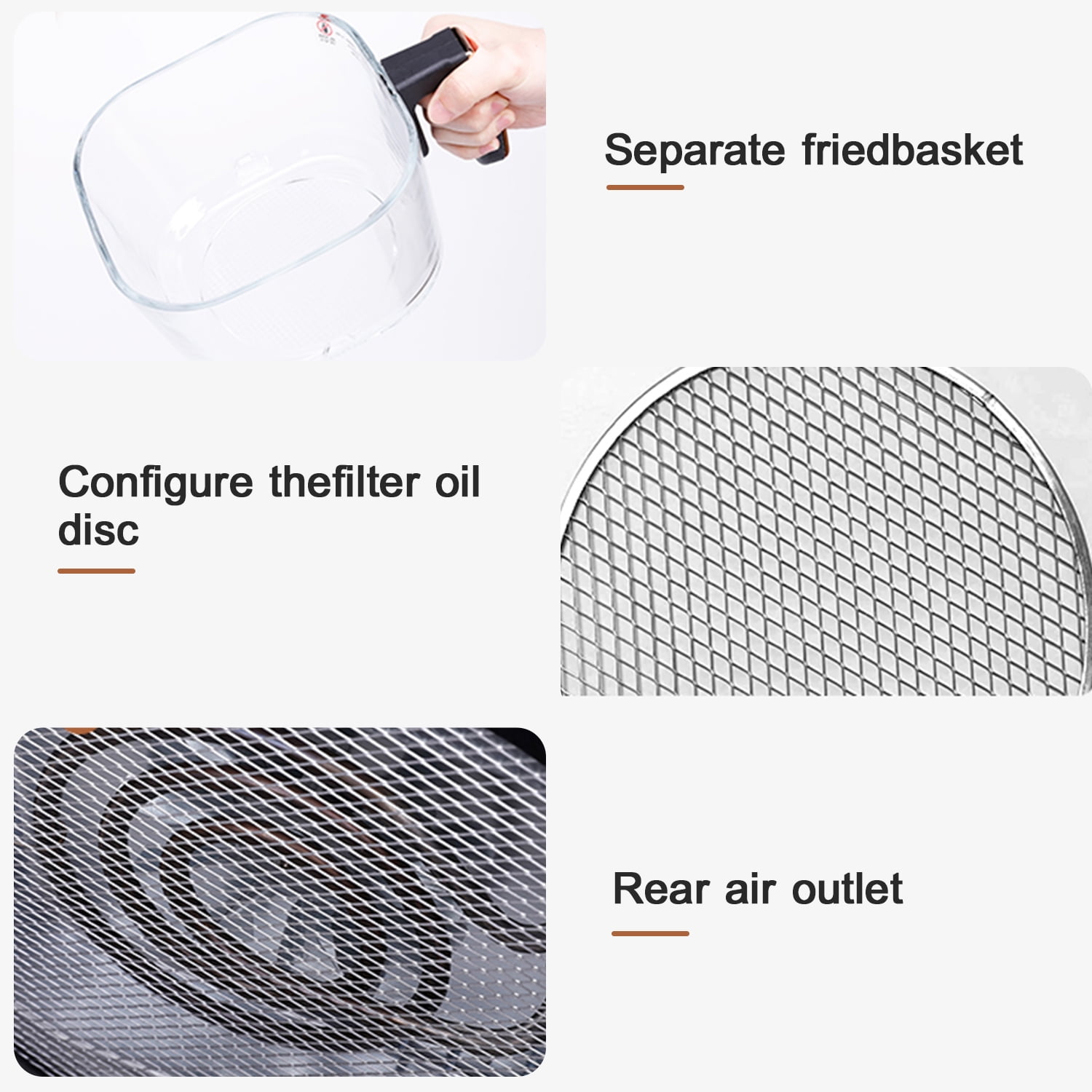 Wobythan Air Fryer 4.2 Quart White Deep Air Fryer With Voice Control, Oil-free Oven For French Fries - Image 7