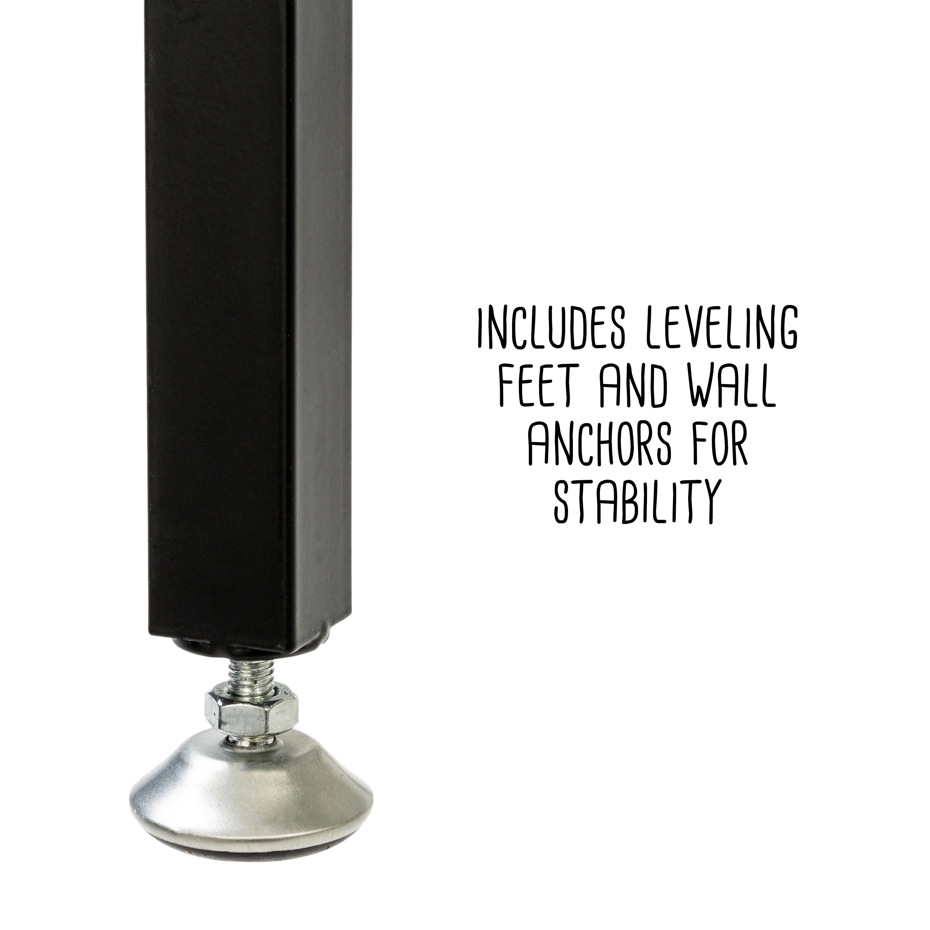 Honey-Can-Do 3-Shelf Steel Storage Shelves with Hanging Bar, Hooks, and Light, Black, Holds up to 75 lb per Shelf - Image 4