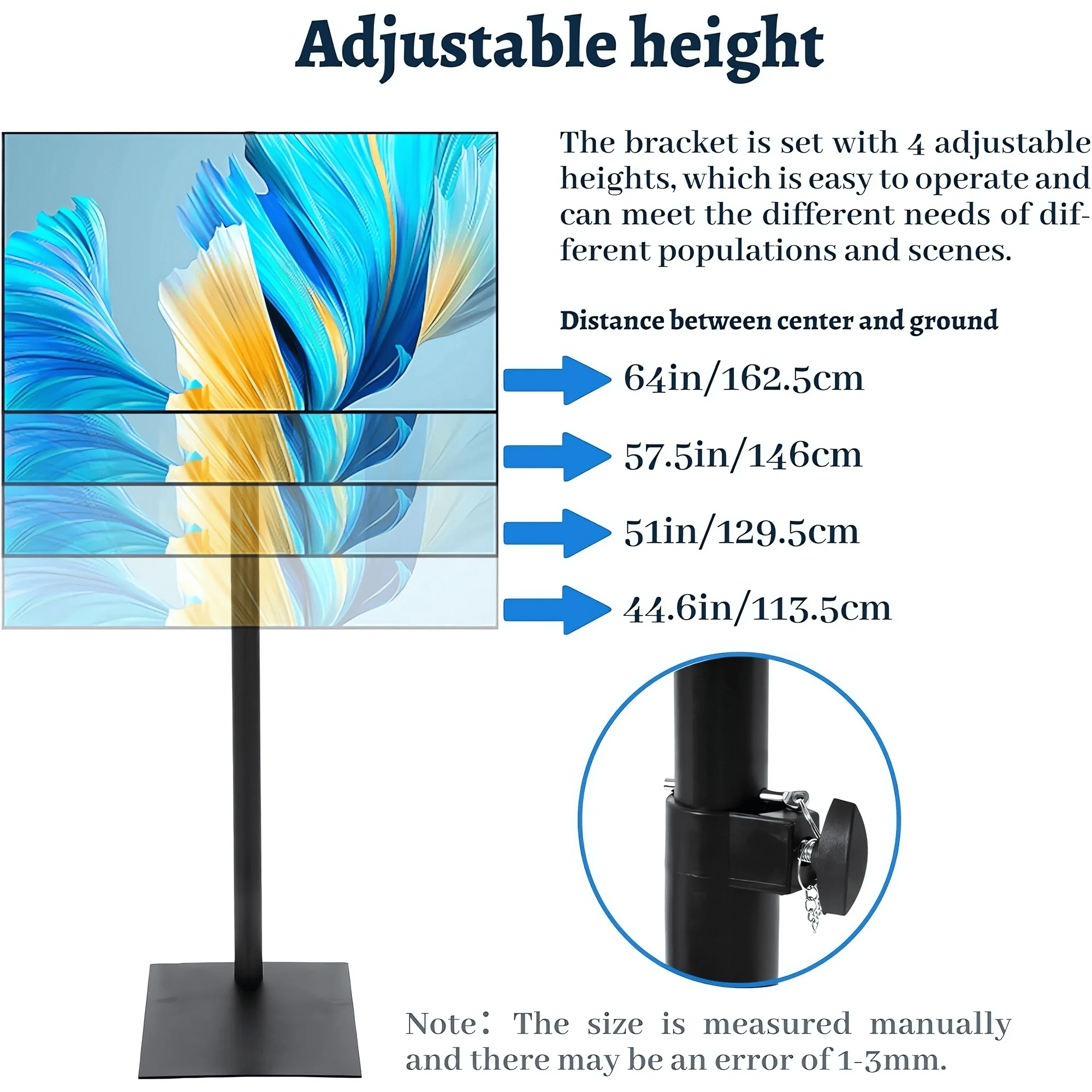 Petoto Floor TV Stand with Mount for 13-43 inch, Height Adjustable Universal Metal Swivel TV Stand, Black - Image 6