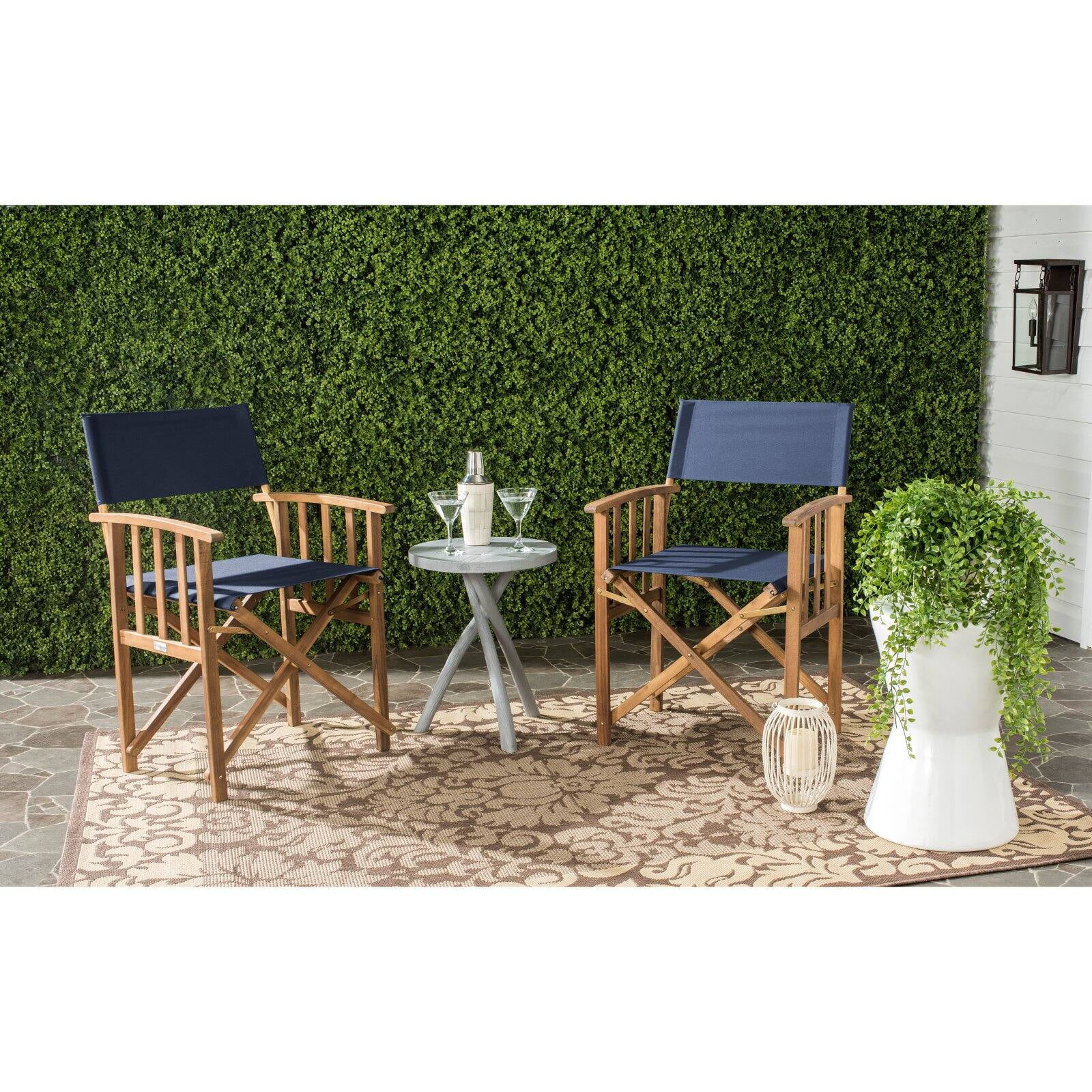 Safavieh Laguna Outdoor Patio Director Chair, Set of 2 - Natural/Red - Image 2