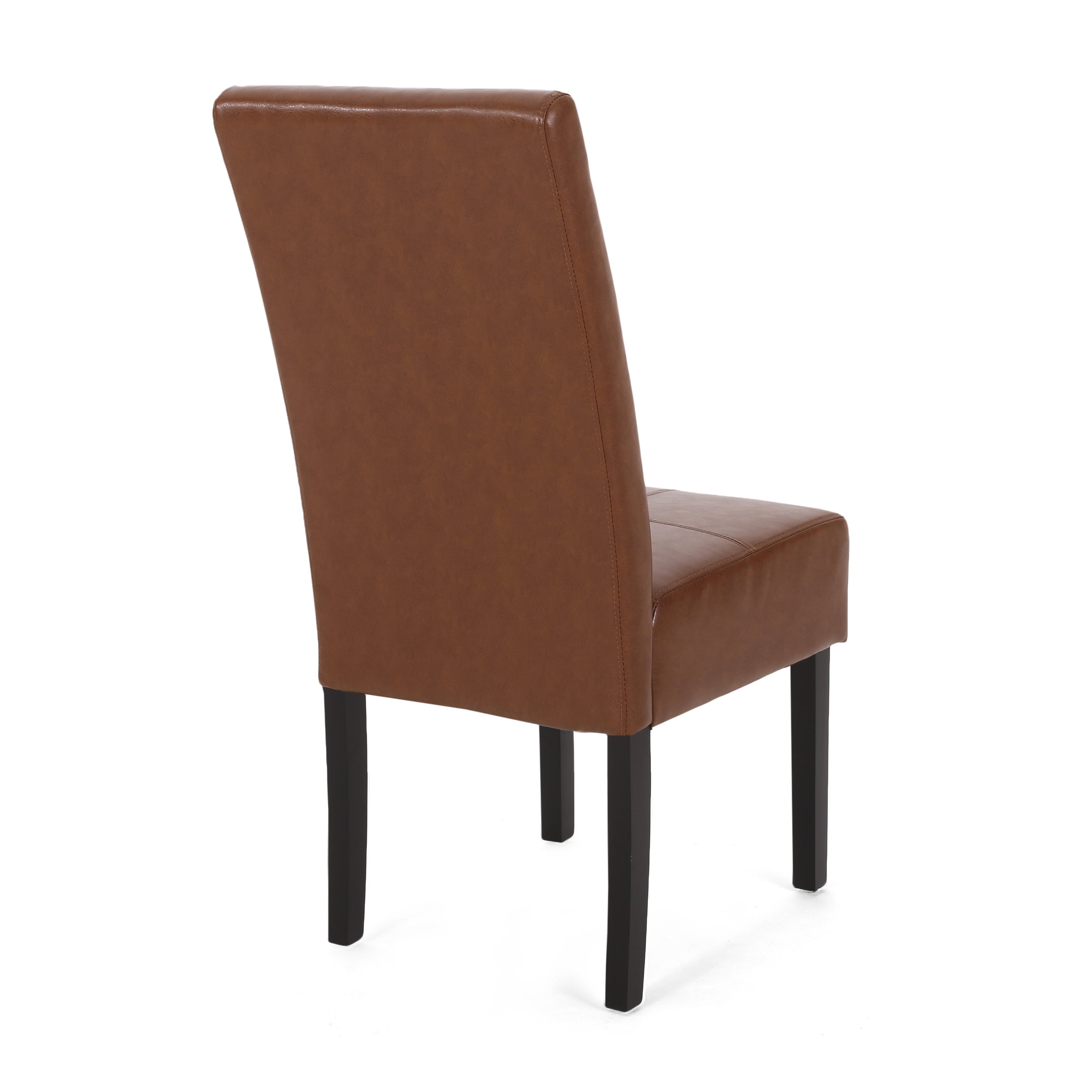 Noble House Braydon Contemporary Faux Leather Dining Chairs, Set of 2,Cognac Brown - Image 3