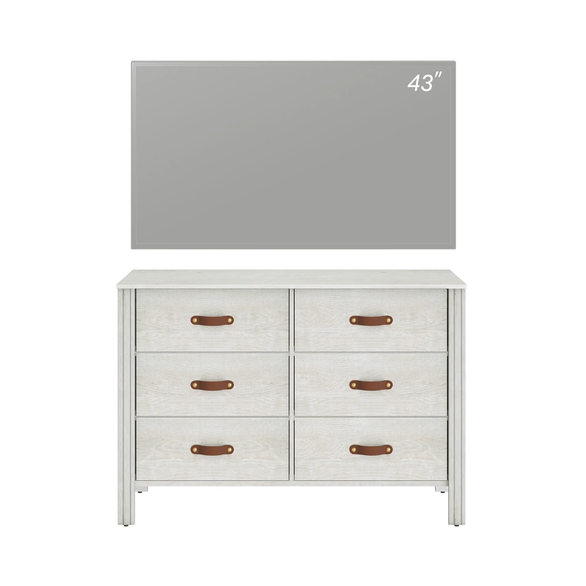 White Dresser TV Stand for 43 Inch TV, Classic TV Console Table for Living Room and Bedroom - Image 5