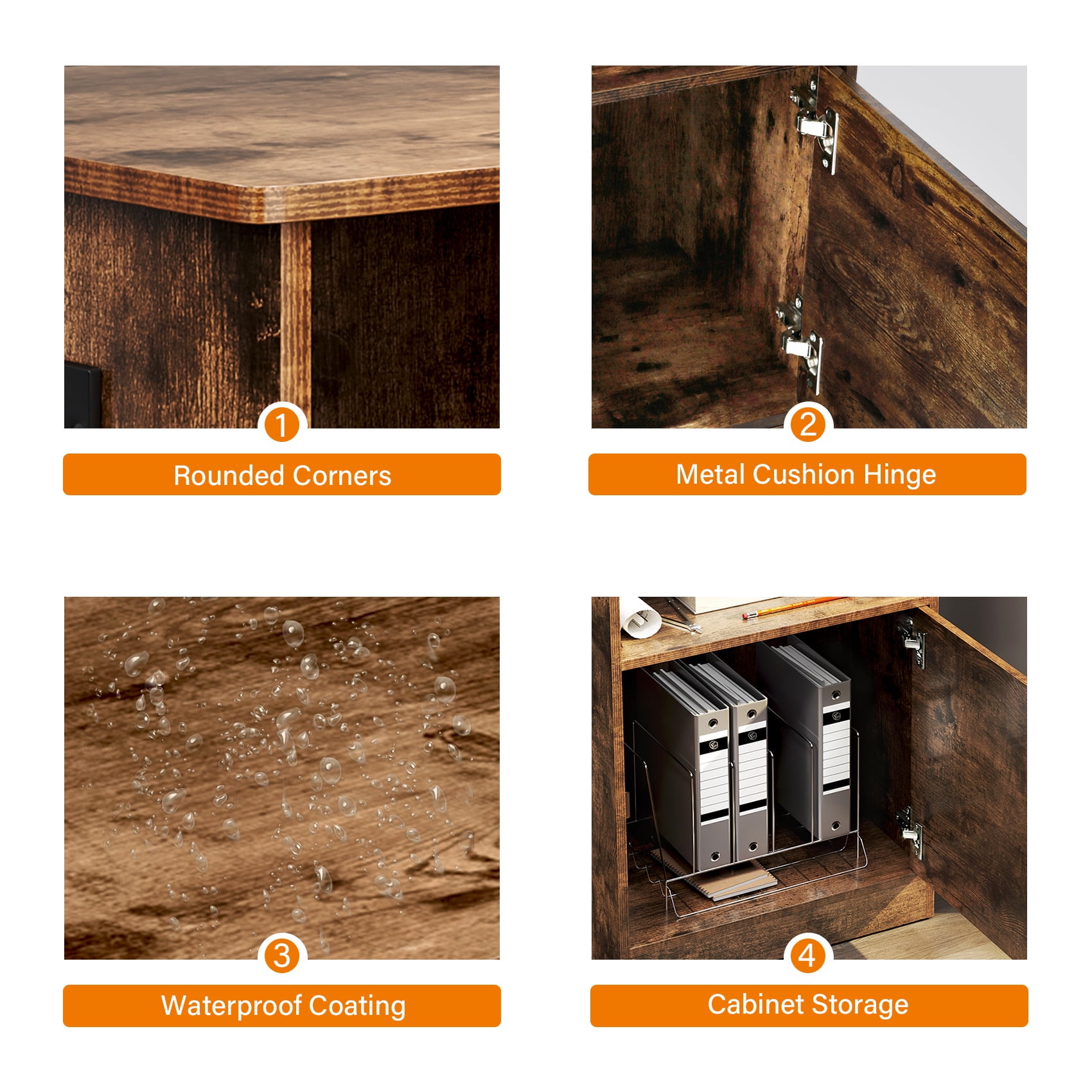 TC-HOMENY Nightstand with Charging Station Modern End Side Table with Storage Cabinet & USB Ports & Power Outlets for Bedroom Living Room - Image 9