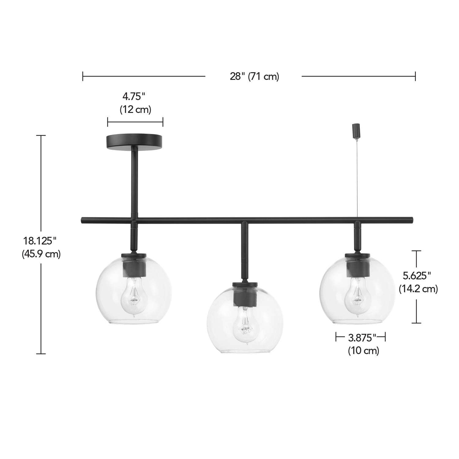 Globe Electric Mika 3-Light Matte Black Track Lighting - Image 5