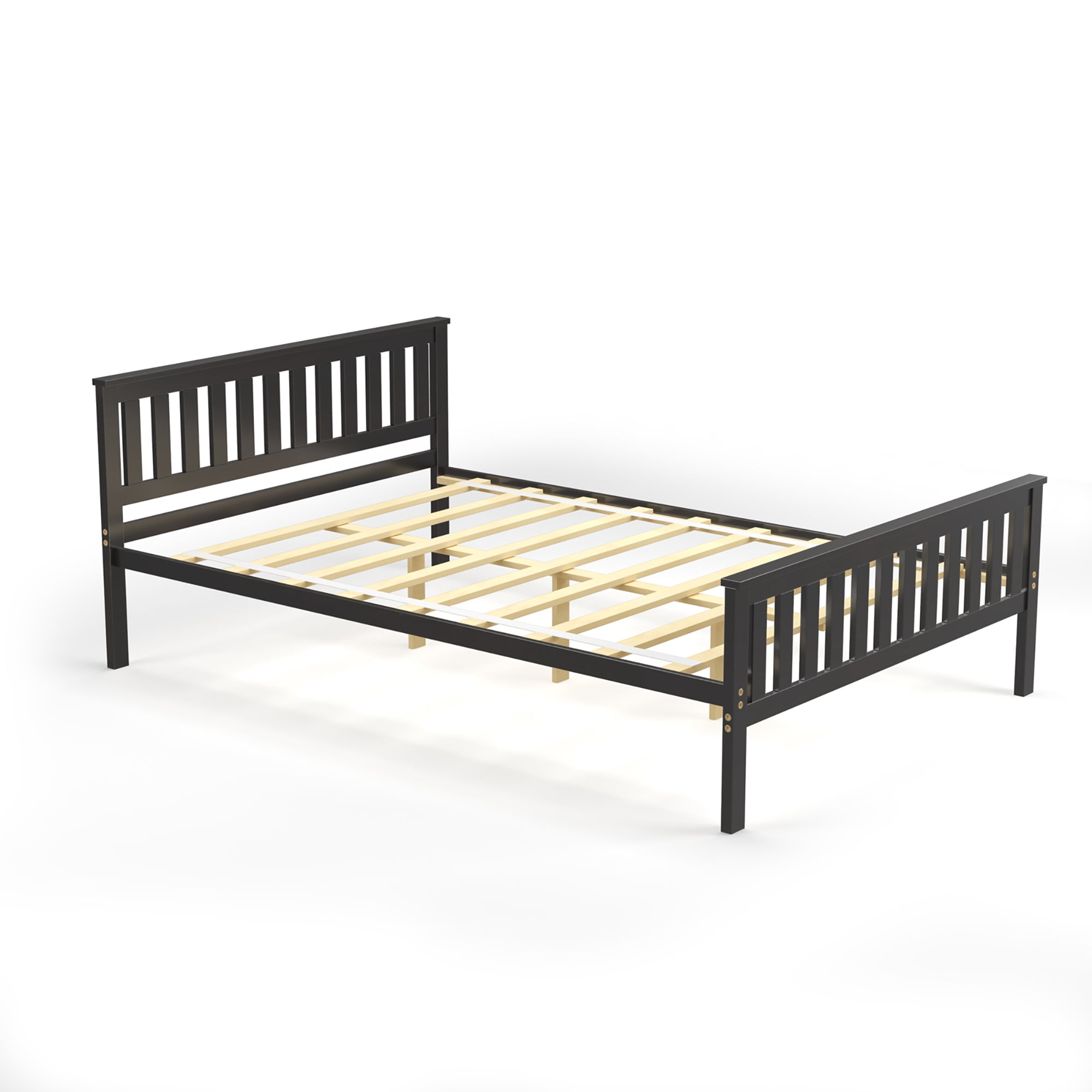 Costway Full Wood Platform Bed with Headboard and Footboard Mattress Foundation - Image 8