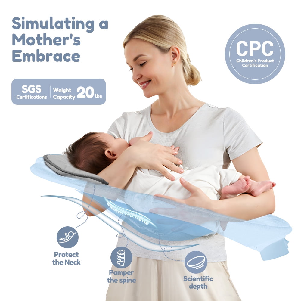 Electric Baby Swing, Caveen Infant Swing Rocker with Remote Control, 5 Sway Speeds, Bluetooth Music, Grey - Image 7