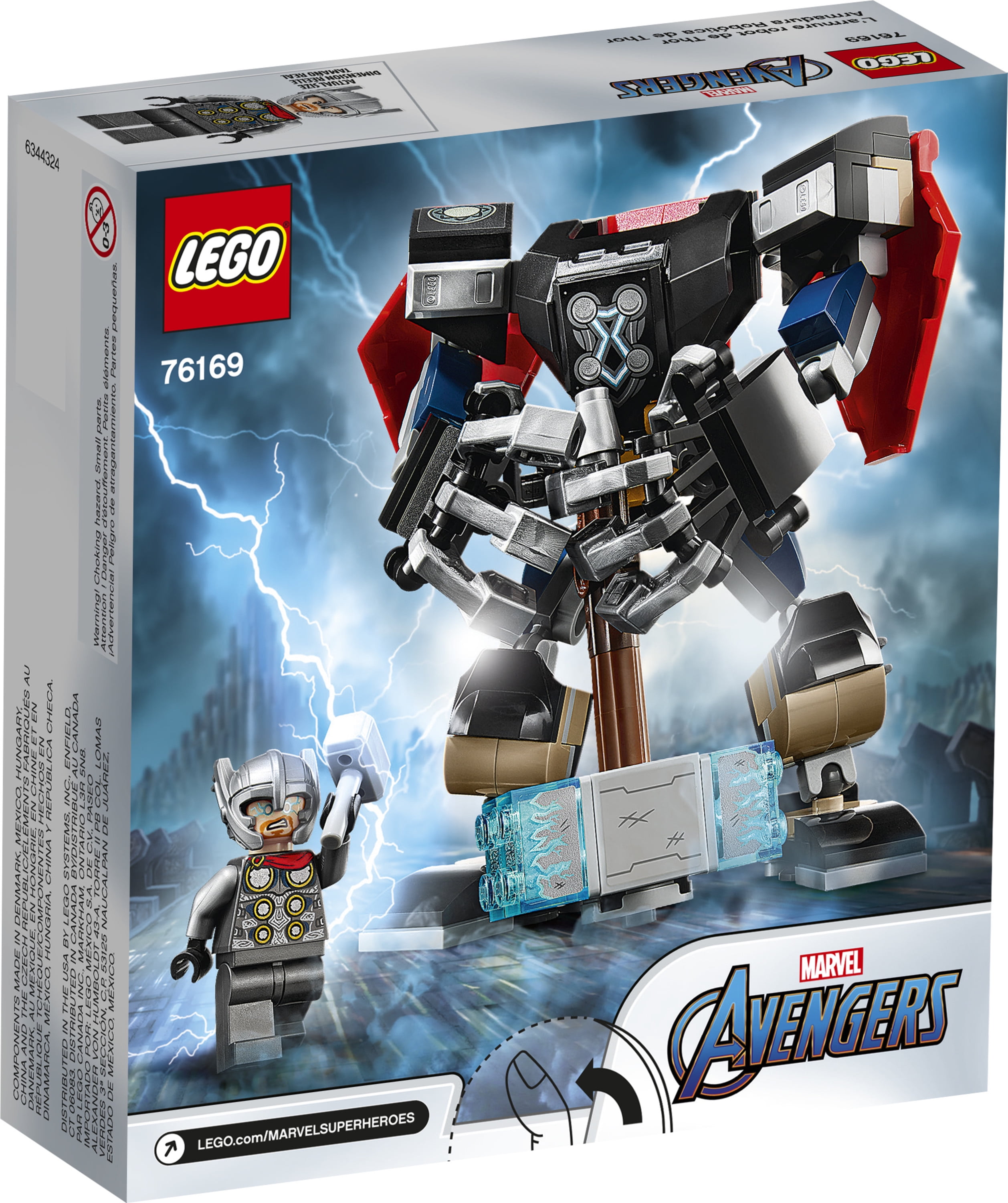 LEGO Marvel Avengers Classic Thor Mech Armor 76169 Cool Thor Hammer Playset (139 Pieces) - Image 4