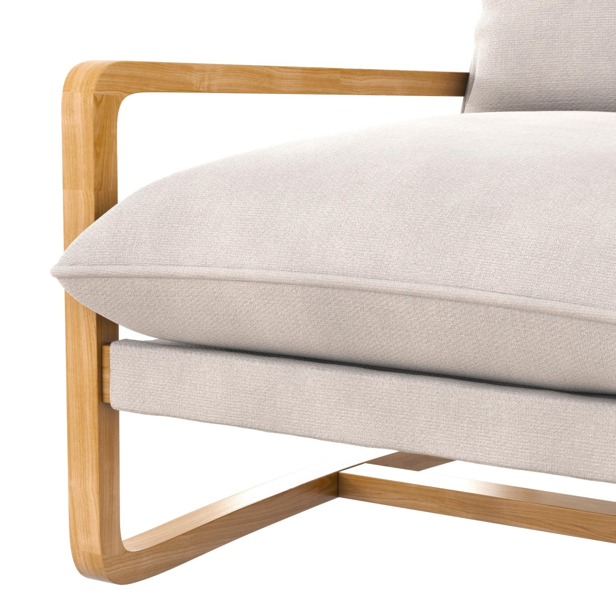 Better Homes & Gardens Wooden Ezra Sling Accent Chair, Cream Linen - Image 5