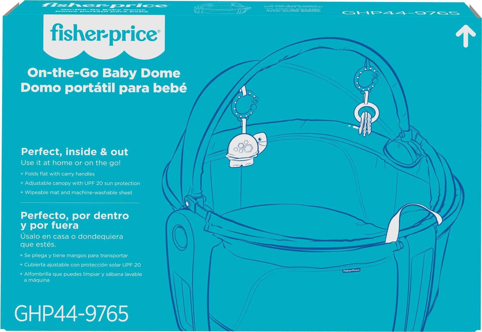 Fisher-Price On-the-Go Infant Dome Portable Bassinet and Play Space with Toys, Pixel Forest, Unisex - Image 3