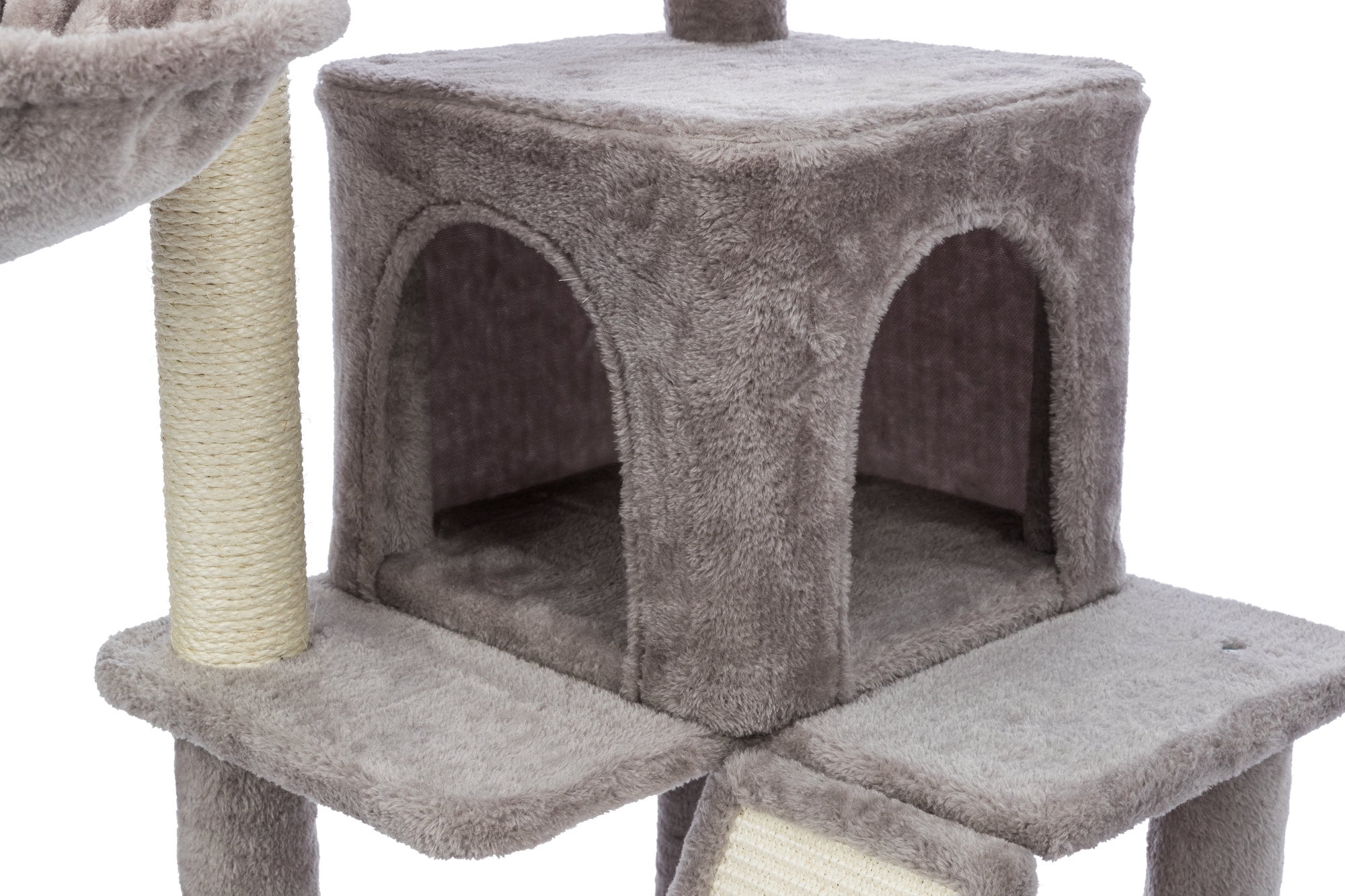 TRIXIE Pepito Plush & Sisal 2-Level 39.4" Cat Tree with Scratching Posts & Condo, Gray - Image 2