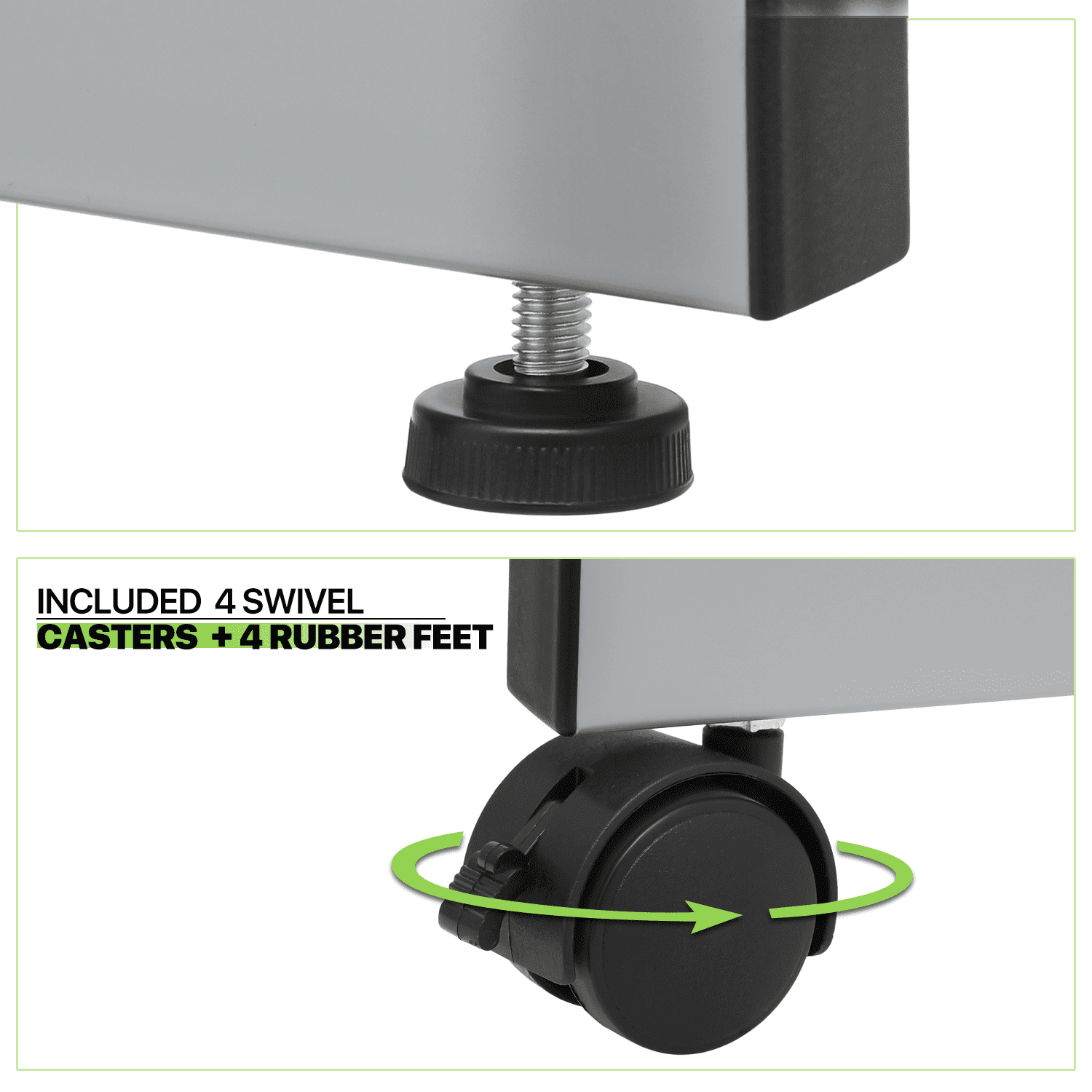 Magshion Tempered Glass Adjustable Height Drafting Table with Dual Drawers and Side Trays, Gray - Image 9