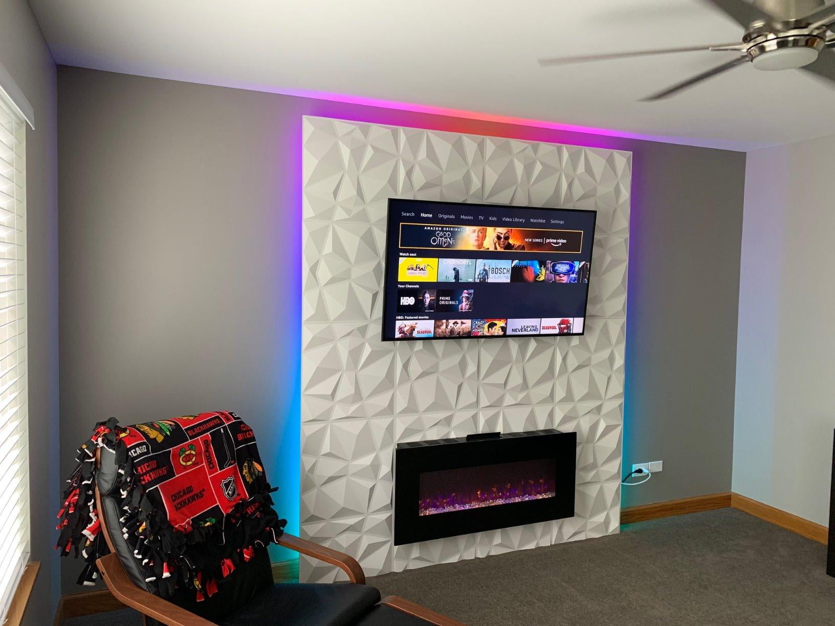 Art3d 19.7 in. x 19.7 in PVC 3D Wall Panel (12-Pack) Tile in White - Image 6