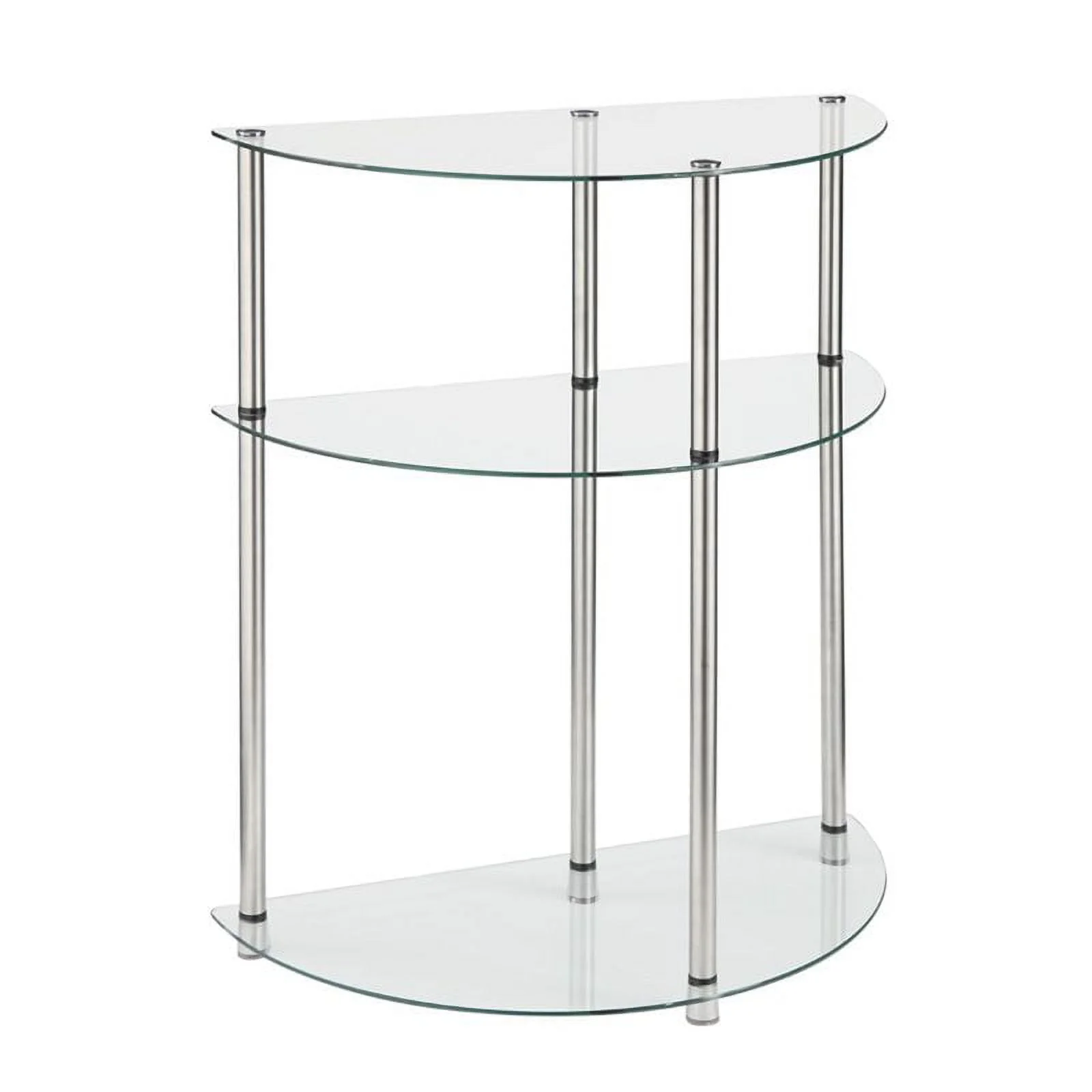 Convenience Concepts Designs2Go Classic Glass 3 Tier Half-Circle Entryway Table - Image 2
