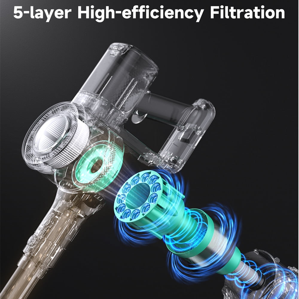 6 in 1 Cordless Stick Vacuum Cleaner Powerful 30KPA 250W Powerful Suction Lightweight Handheld Vac for Home Hard Floor Carpet Car Pet Hair Model L8 - Image 4