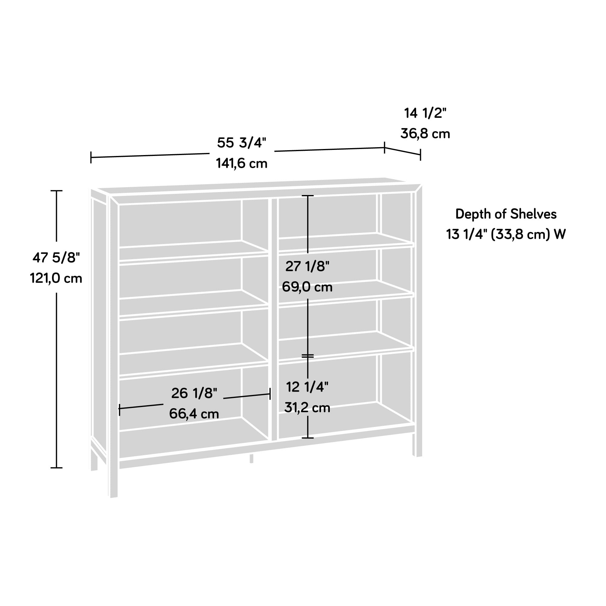Sauder Pacific View Cubby Storage Bookcase, Prime Oak Finish - Image 8