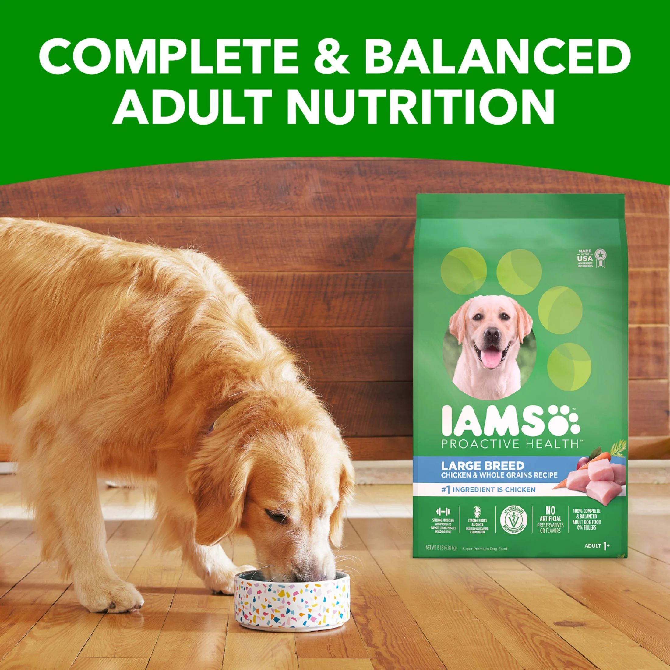 Iams Proactive Health Chicken And Whole Grains Flavor For Large Breed Dry Dog Food, 40 Lb Bag - Image 9