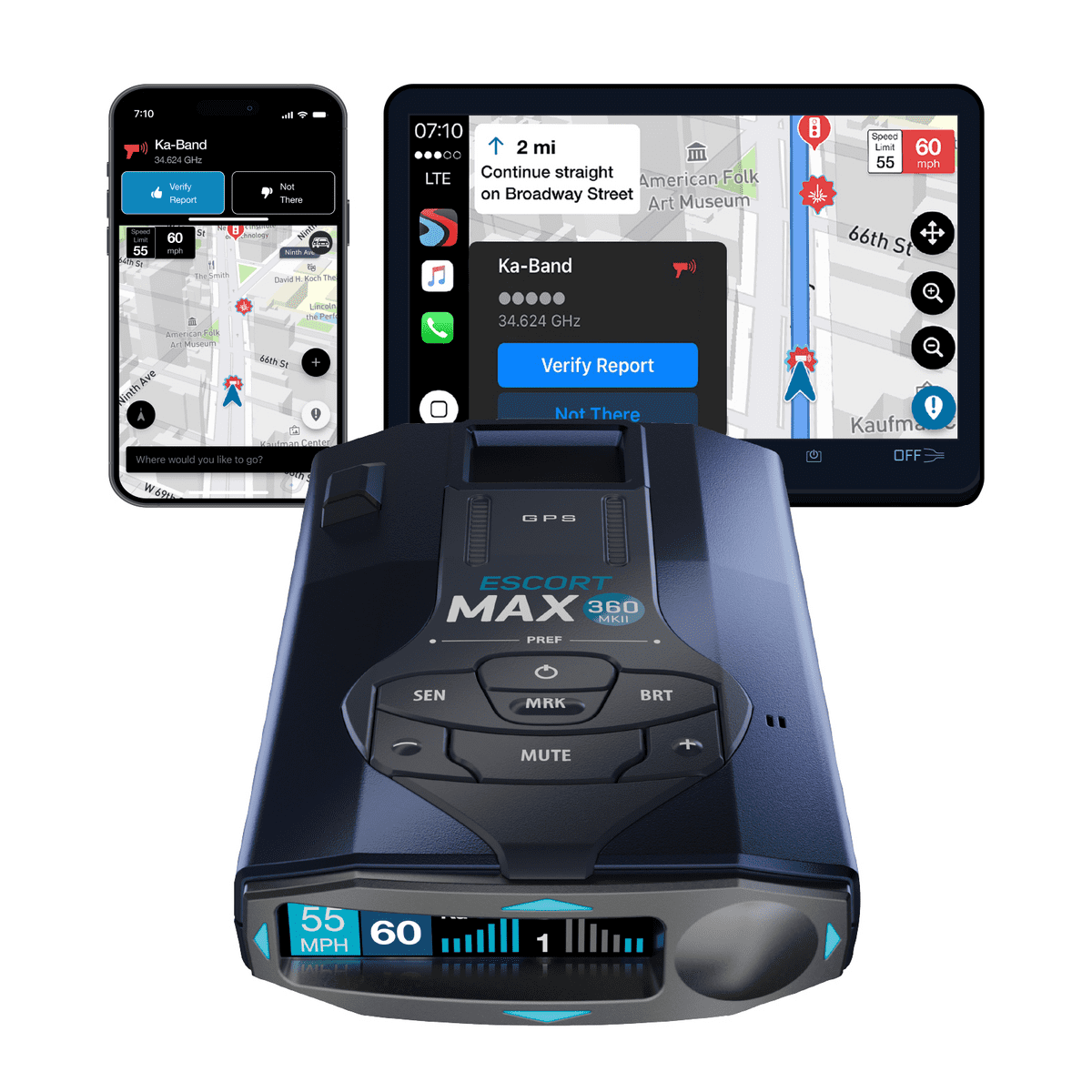 Escort MAX 360 MKII Bluetooth Radar Detector, 360° Awareness, Exceptional Range, Apple CarPlay® & Android Auto® (New) - Image 3