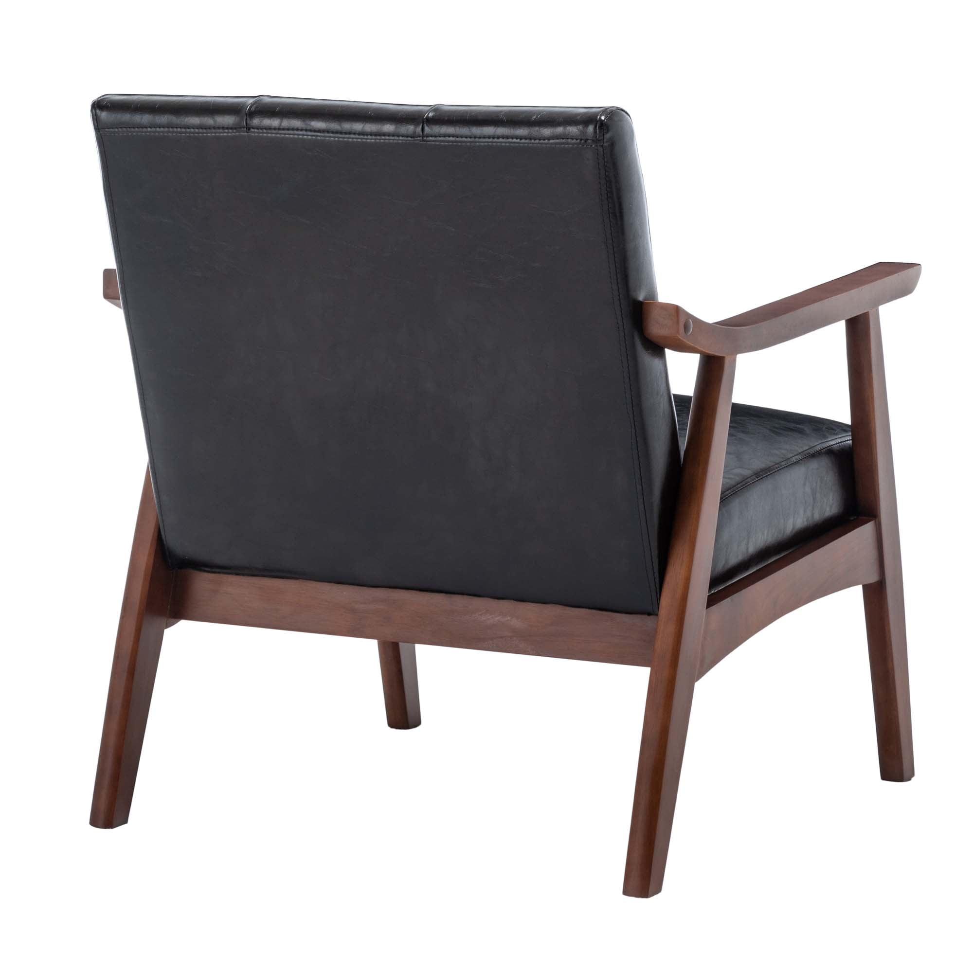 Convenience Concepts Take a Seat Natalie Accent Chair, Black Faux Leather/Espresso - Image 9