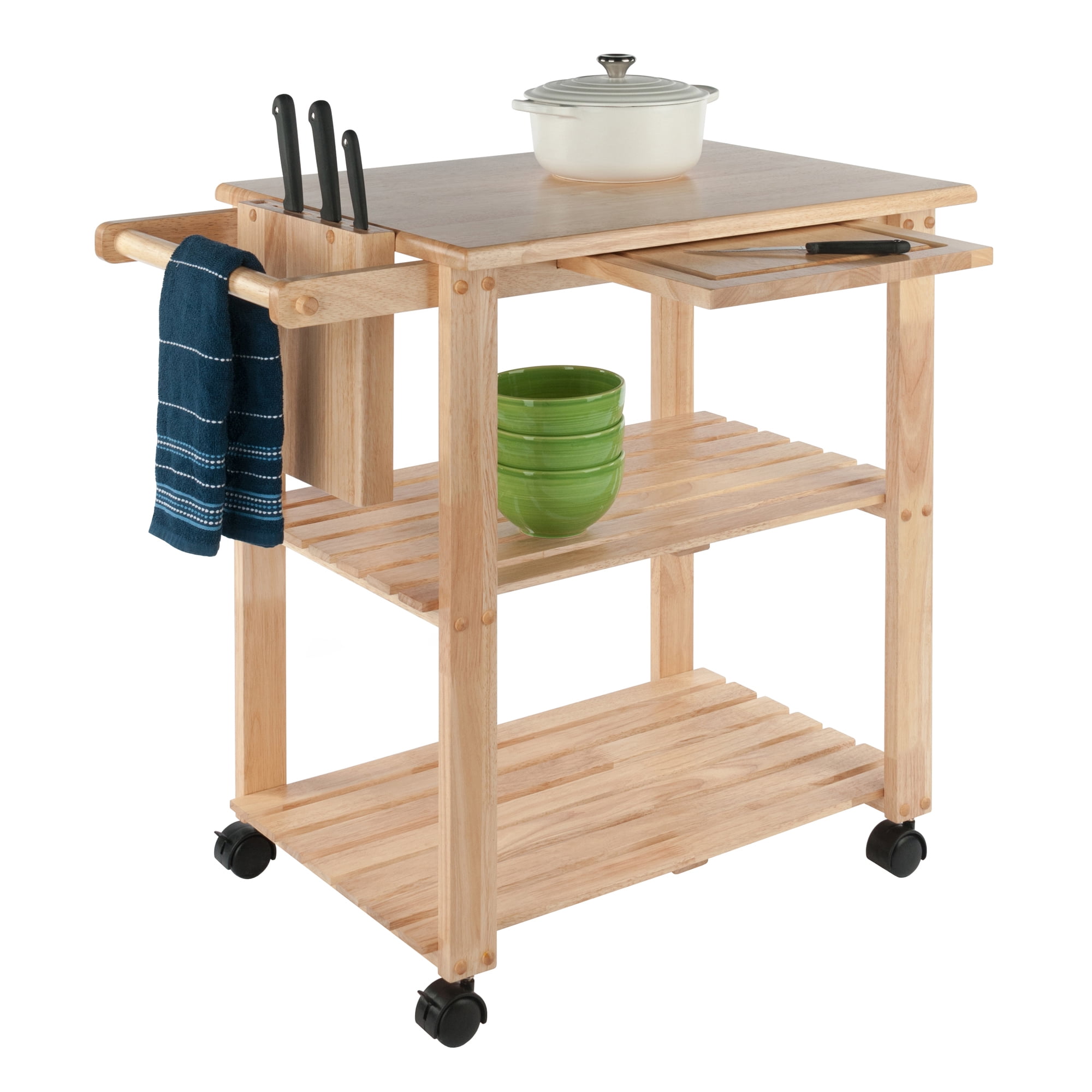 Winsome Wood Mario Kitchen Utility Cart, Natural Finish - Image 4