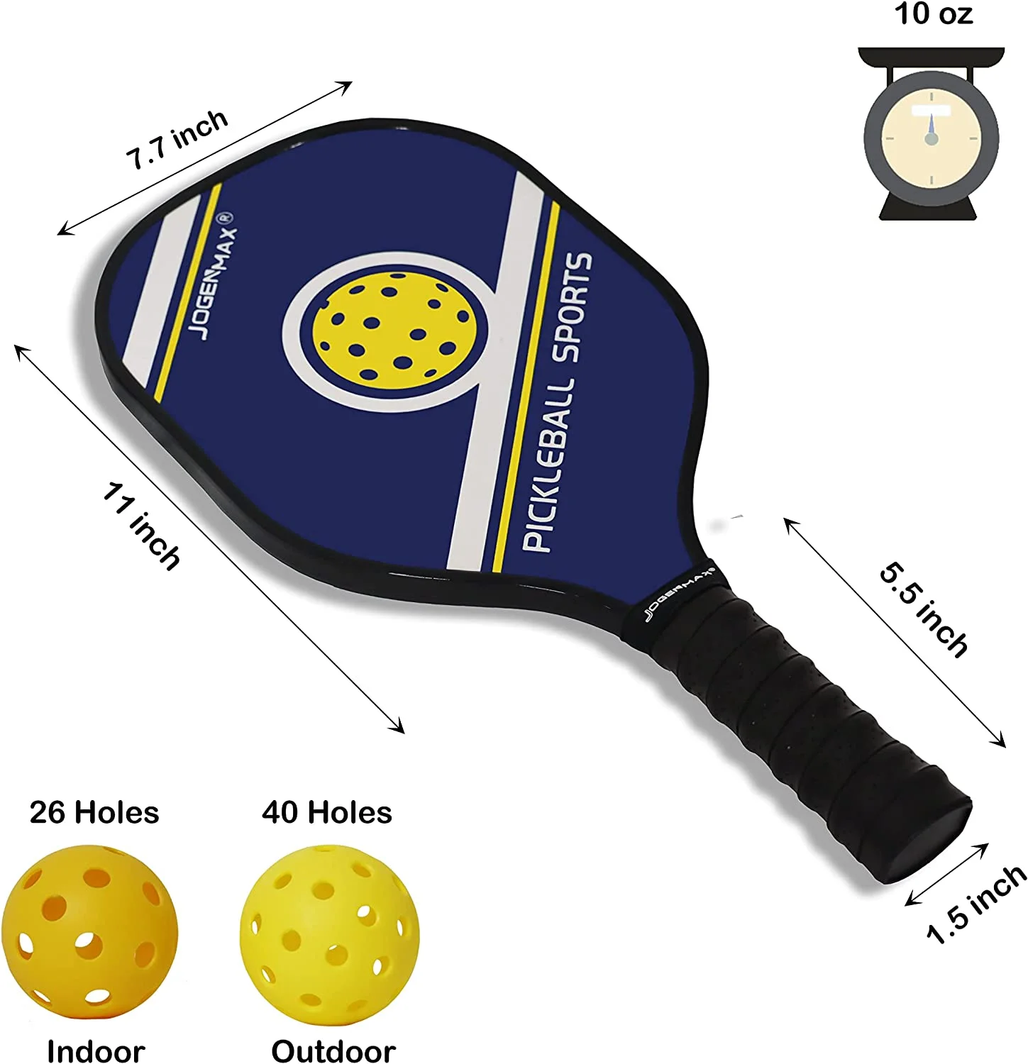 JOGENMAX Wood Pickleball Paddles,Pickleball Set of 4 with Balls - Image 2