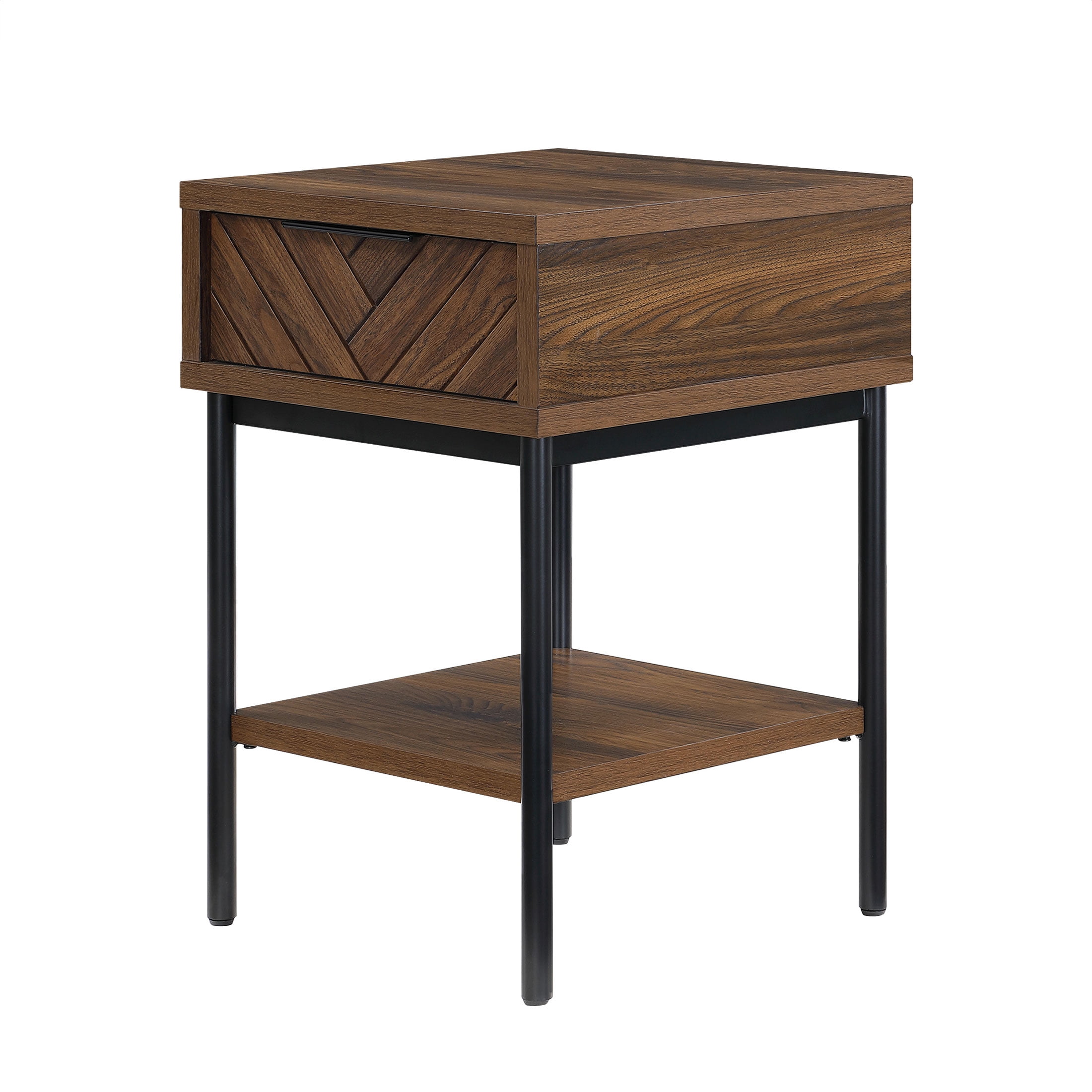 Better Homes & Gardens Wyatt Geo End Table, Walnut Finish - Image 5