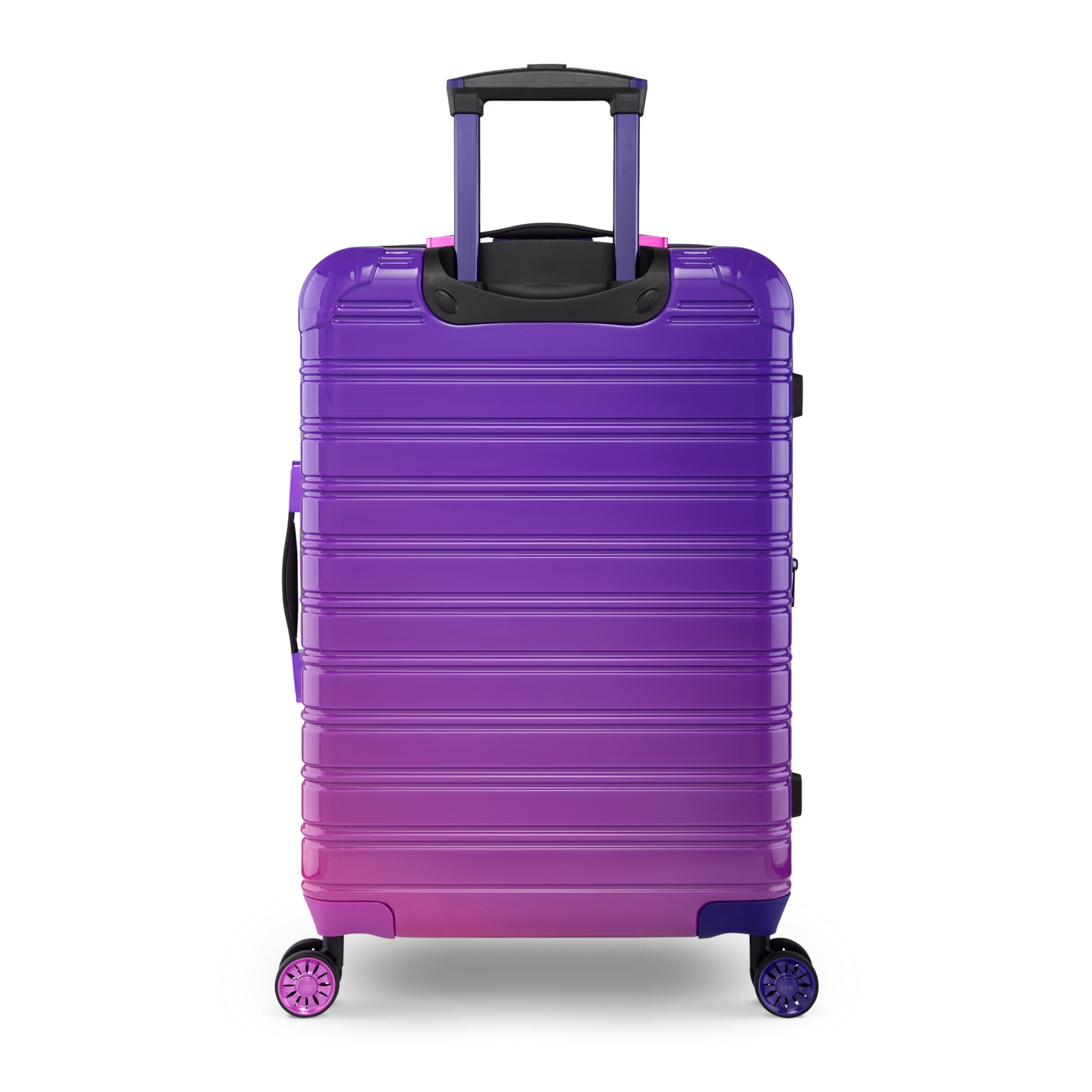 iFLY Fibertech 28" Large Checked Suitcase – Hardside Expandable Spinner Luggage for Travel, Midnight Berry - Image 9