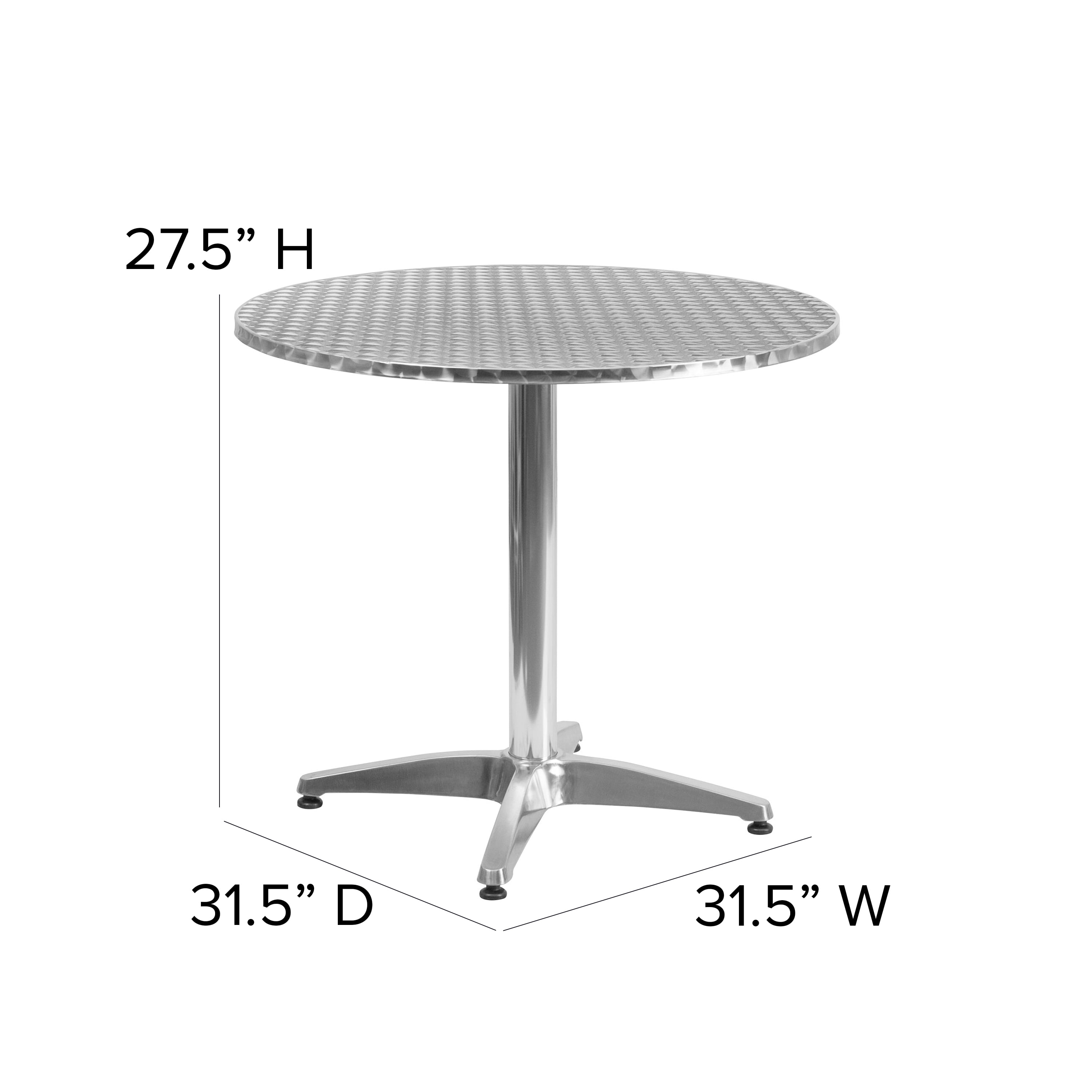Flash Furniture Mellie 31.5'' Round Aluminum Indoor-Outdoor Table with Base - Image 3