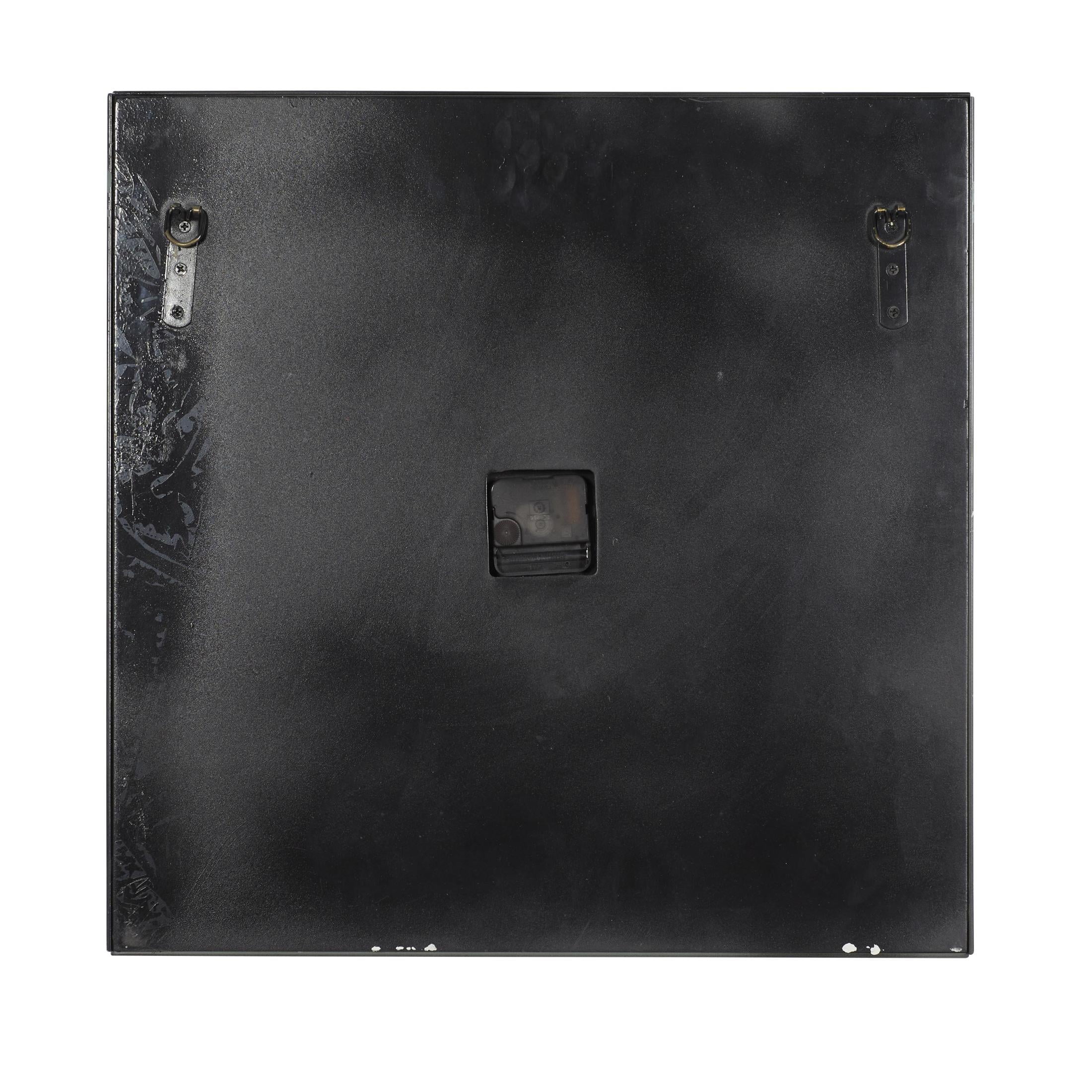 DecMode 2" Silver Wooden Mirrored Wall Clock with Floating Crystals - Image 6