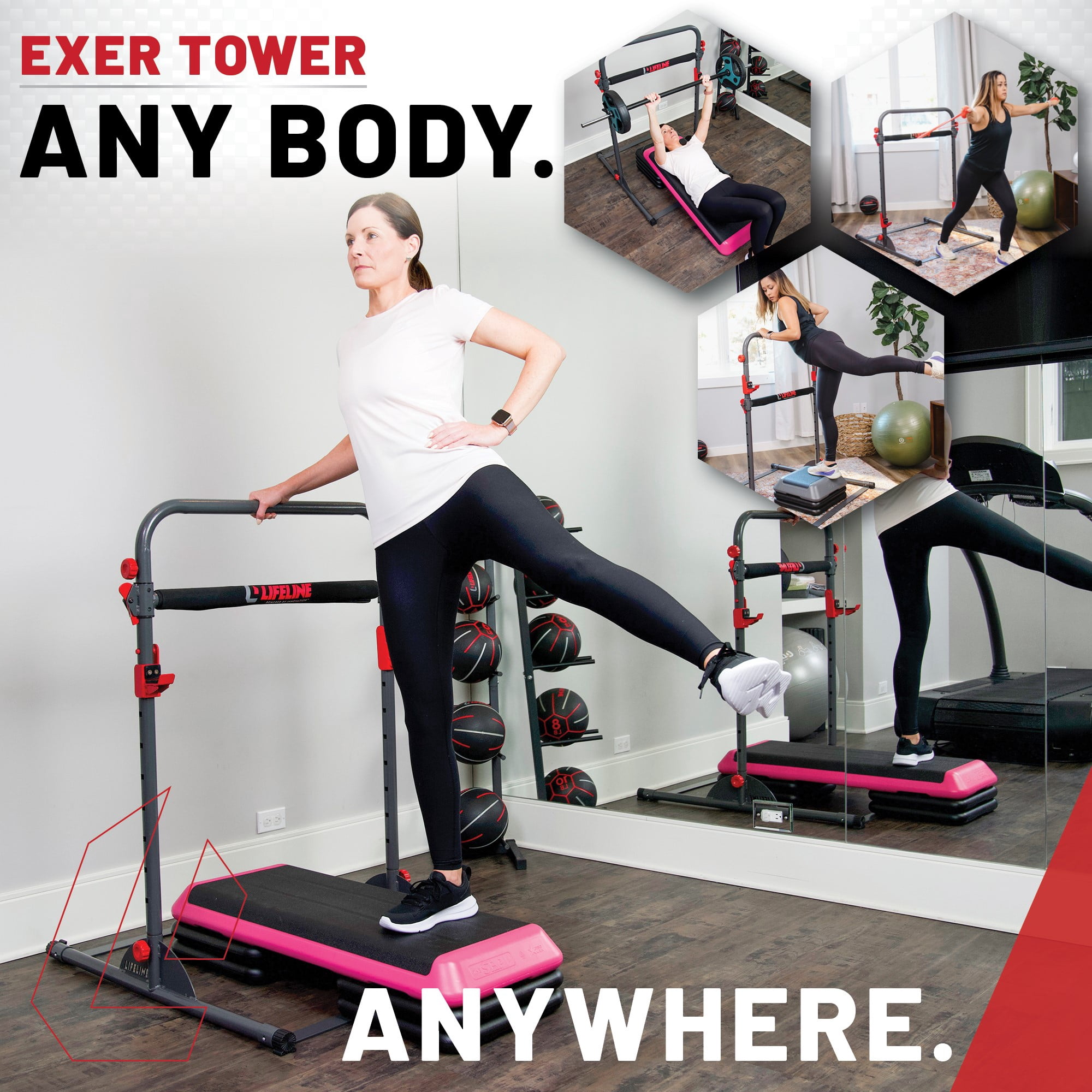 Lifeline Fitness Exer Tower - All-in-One Workout Station for Total Body Bodyweight Exercises - Image 3