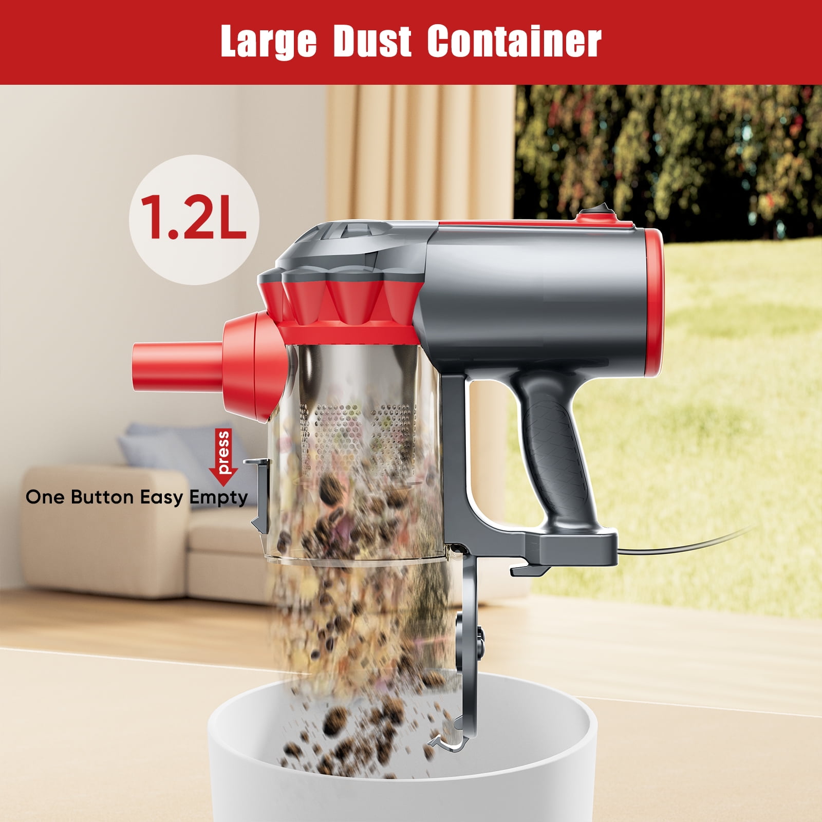 AMONSEE Vacuum Cleaner with 600W Motor, Corded Stick Vacuum,18Kpa Suction Handheld Vacuums for Home - Image 2