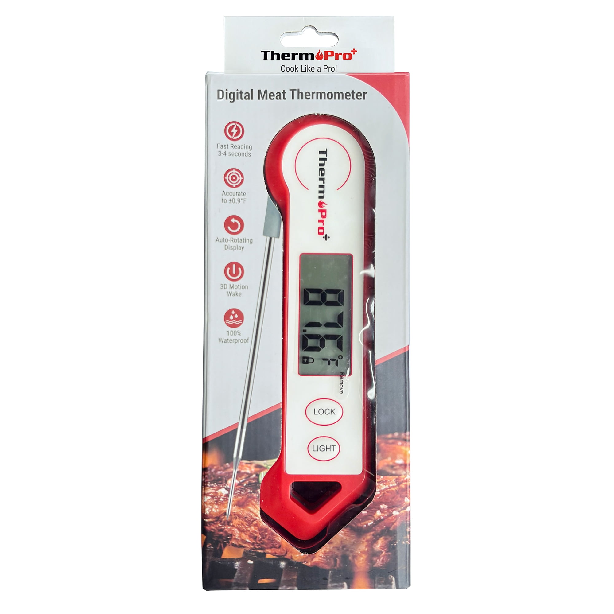 ThermoPro TP19HW Waterproof Meat Thermometer with Rotating Display, Stainless Steel Probe and Magnetic Back for Grilling, Cooking - Image 12