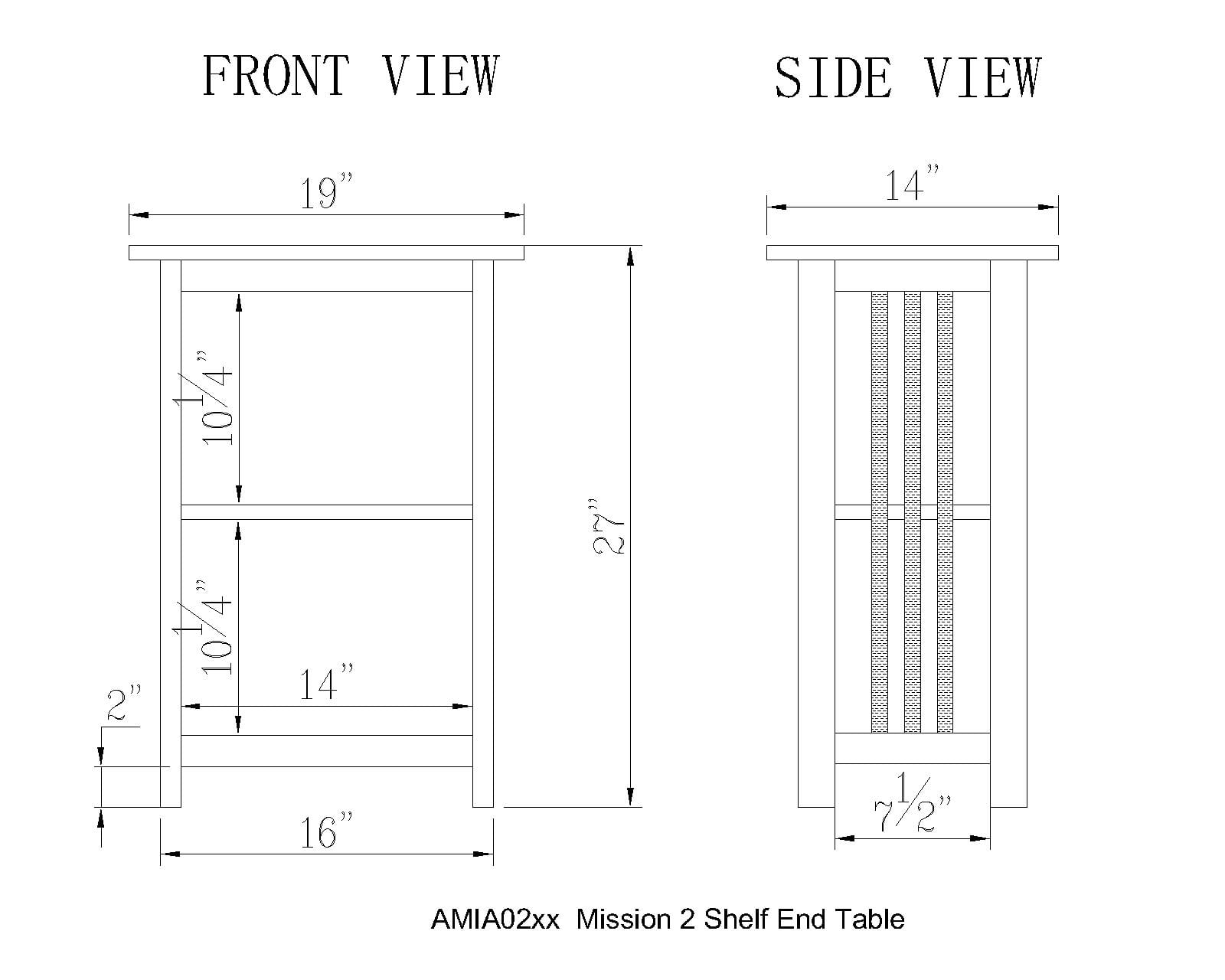 Alaterre Furniture Mission 2-Shelf End Table - Image 3