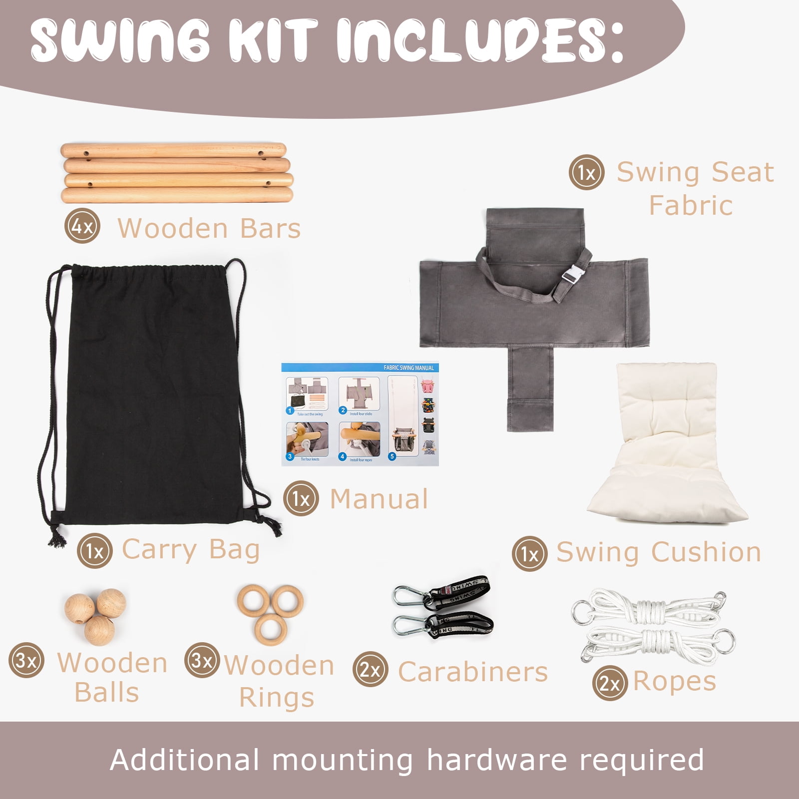 Baby Swing Outdoor Indoor Toddler Swing Seat with Safety Belt, Canvas Hanging Swings Outside Tree Swing Great Gift for Baby Boys Girls Kids Lovers - Image 6