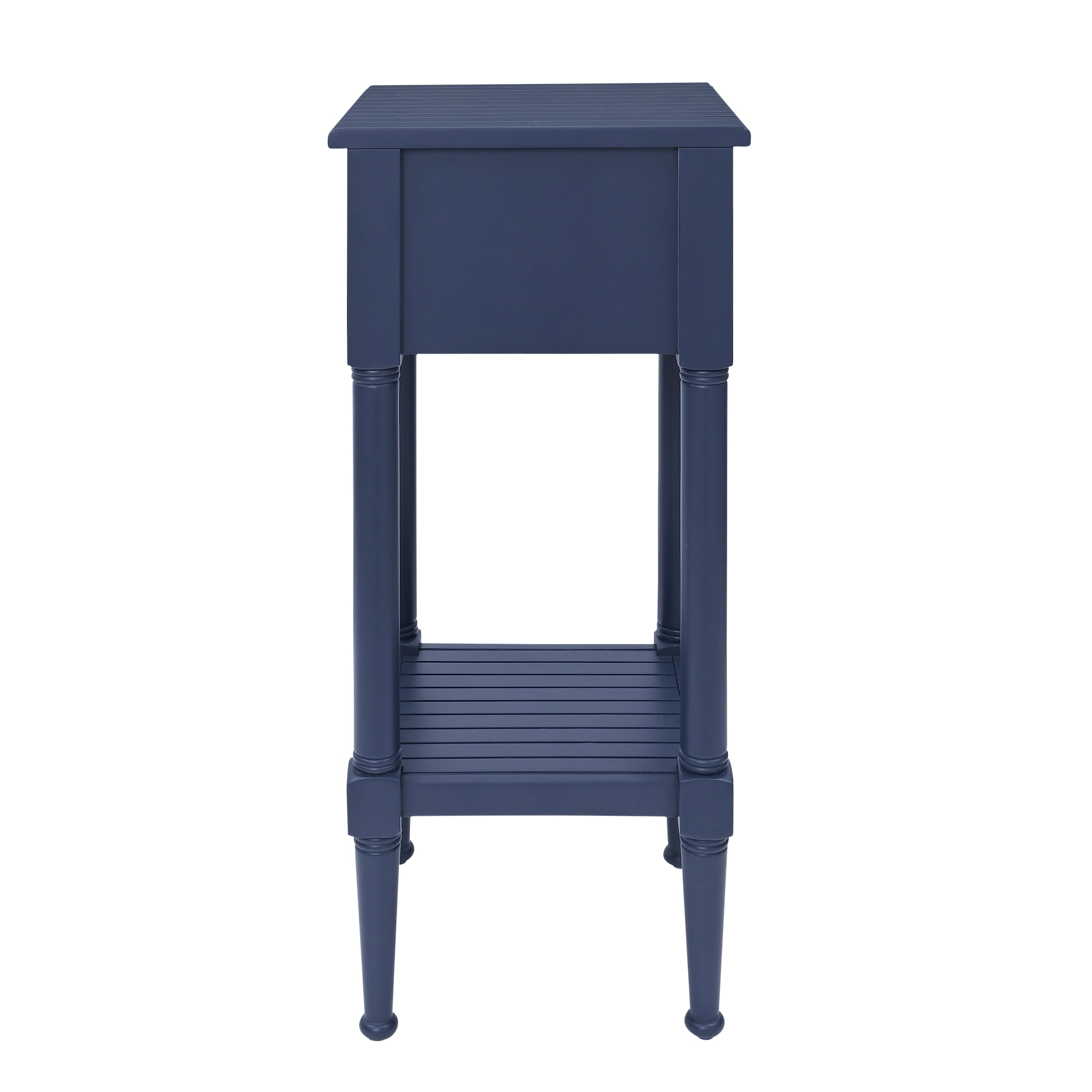 Linon Athalee Single Drawer Indoor Accent Side Table with Shelf, 29.5" Tall, Navy - Image 6
