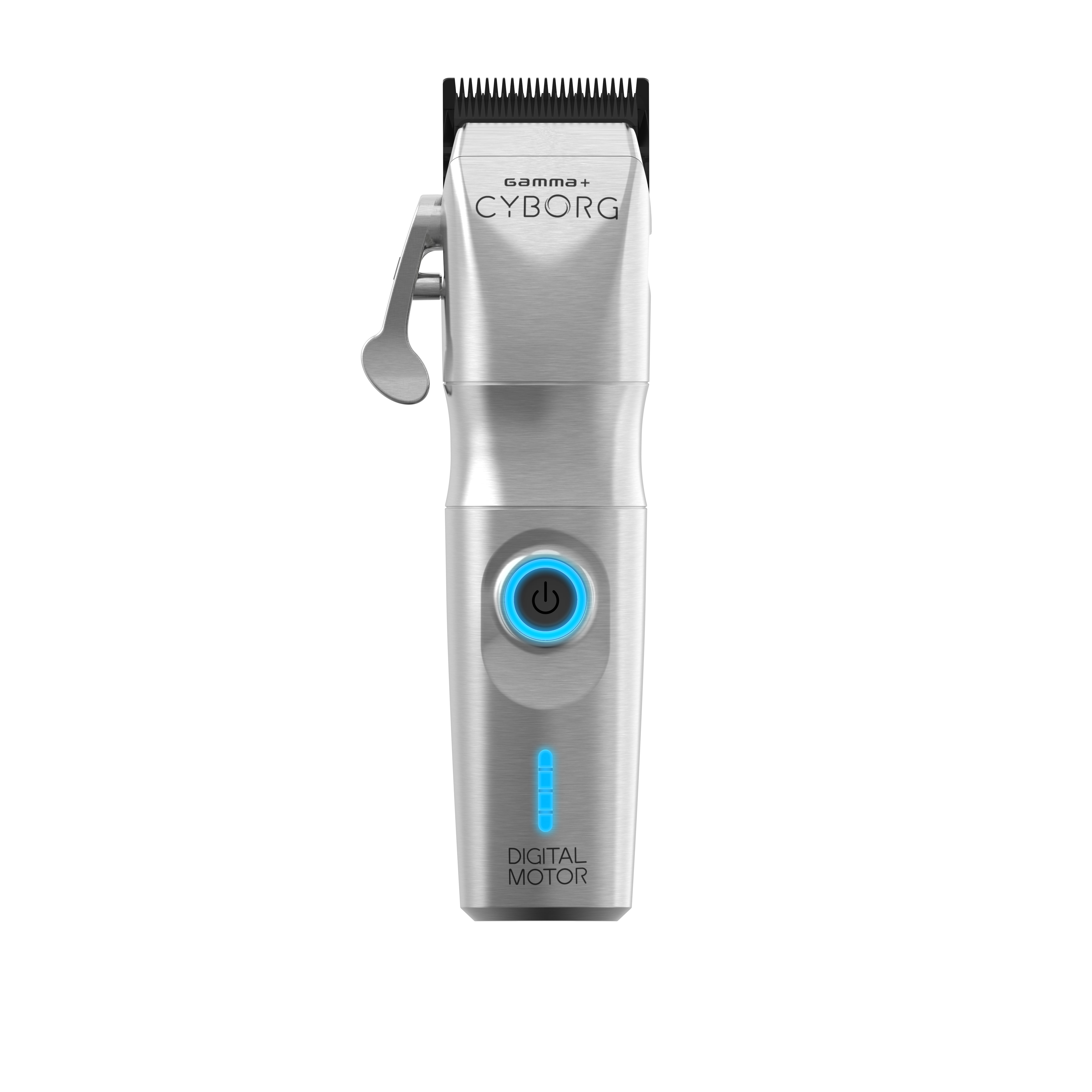 GAMMA+ Cyborg Professional Metal Hair Clipper, Adjustable, Battery Powered, Silver, GP604M - Image 4