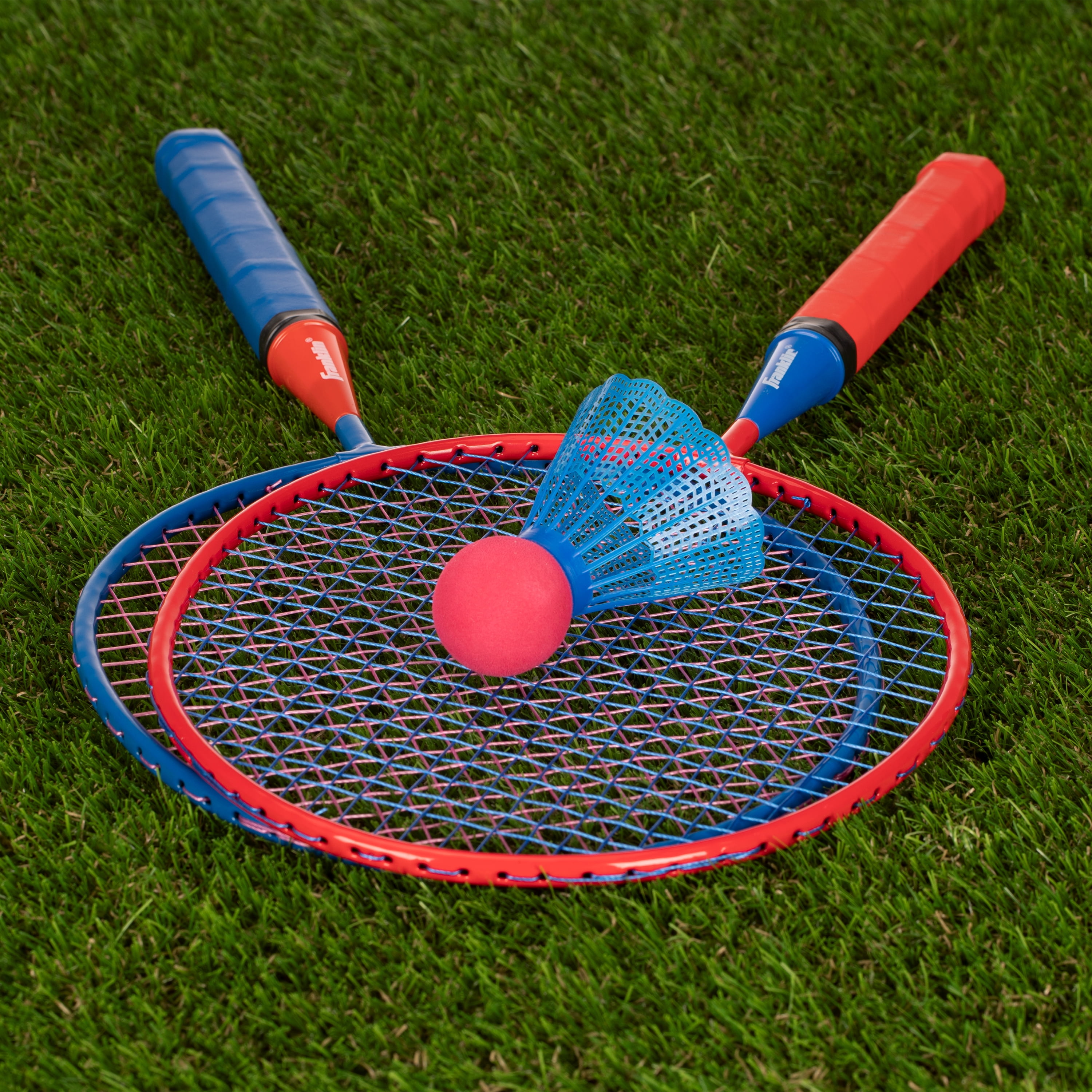 Franklin Sports Kids Jumbo Badminton Racket Set - Smashminton Kids Oversize Badminton Rackets Set - 2 Player Backyard + Beach Youth Badminton Set with Birdies + Jumbo Rackets Included - Image 9
