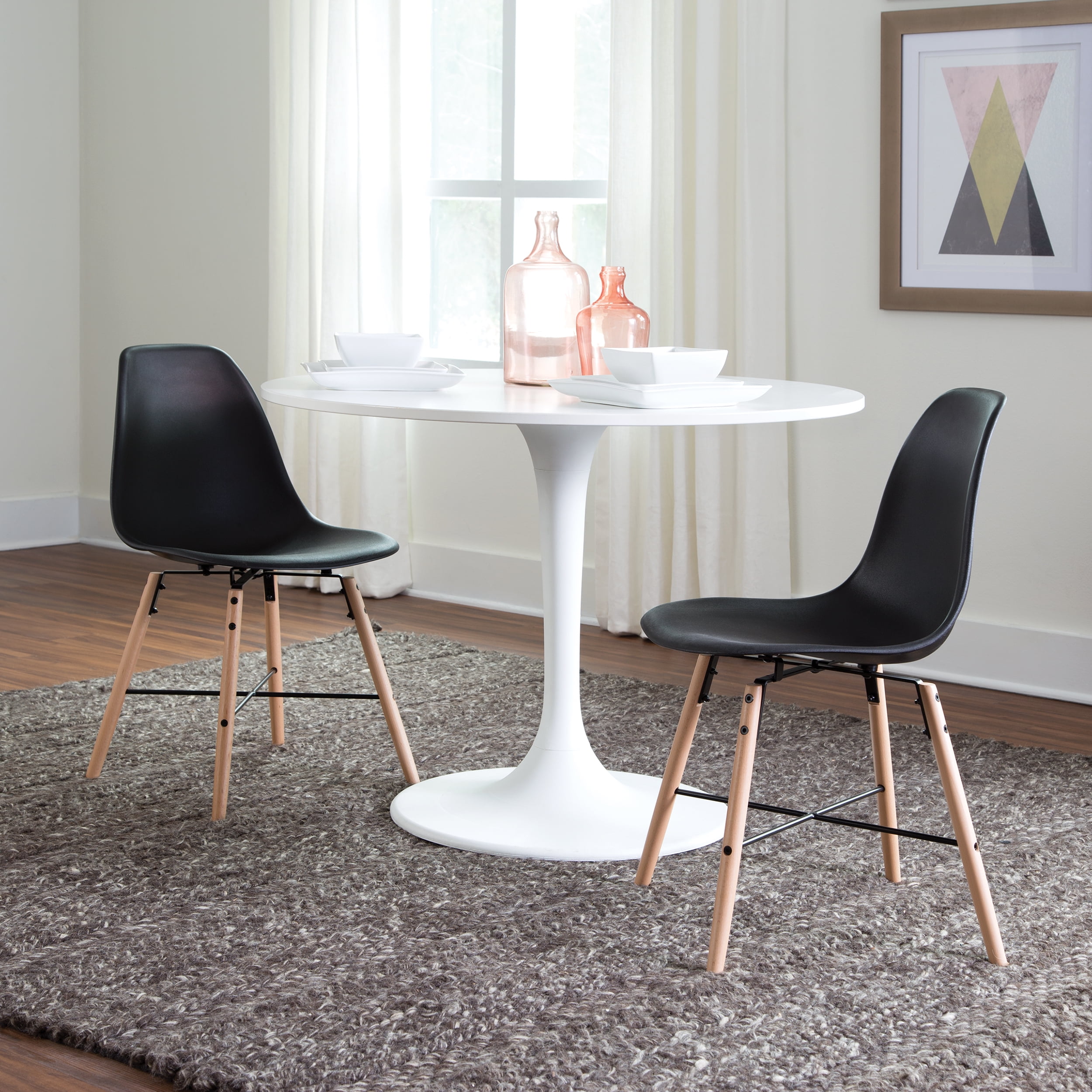 Black Plastic Dining Chair 4PK - Image 4