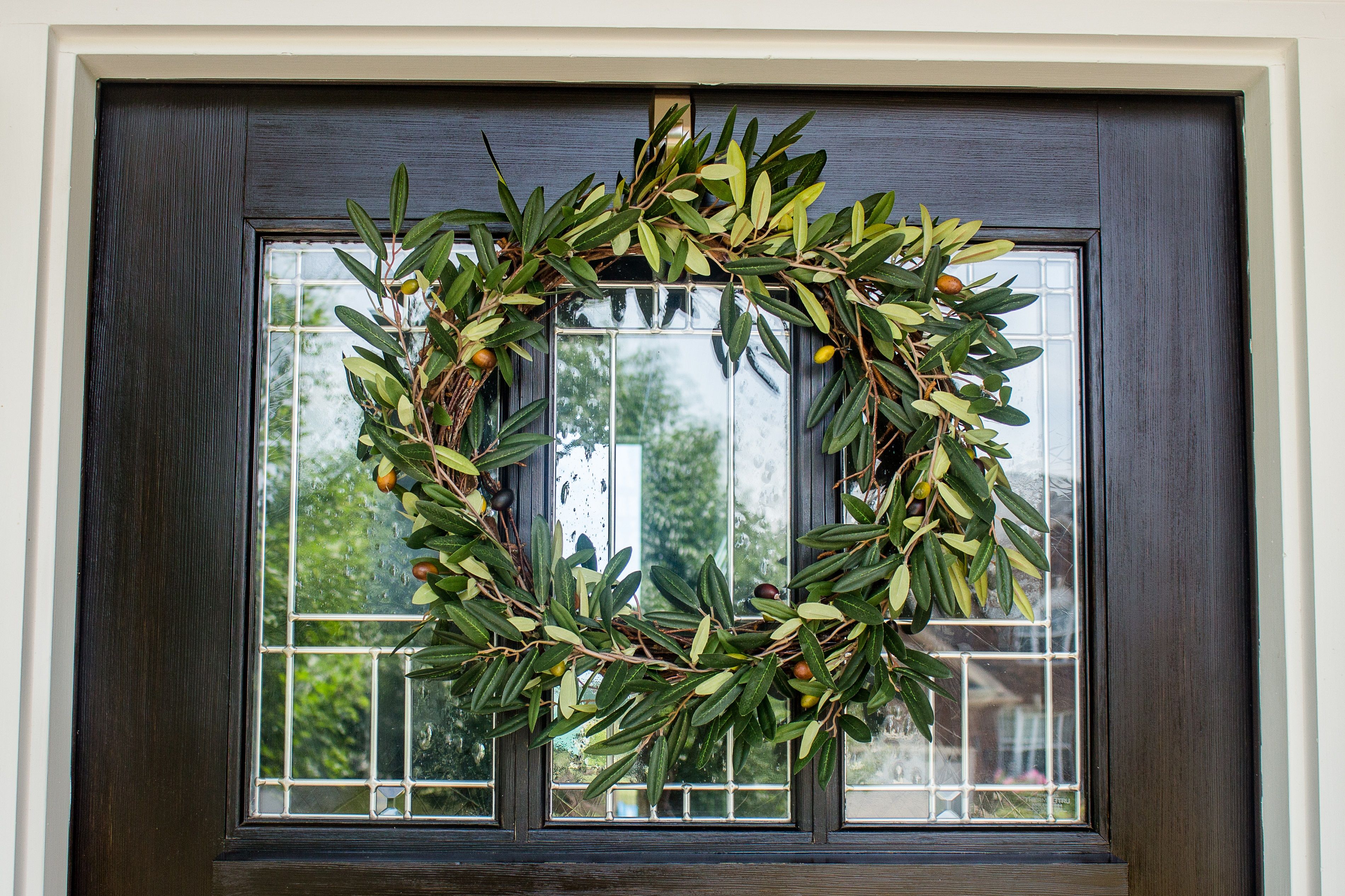 Nearly Natural 20" Olive Artificial Wreath, Green - Image 4