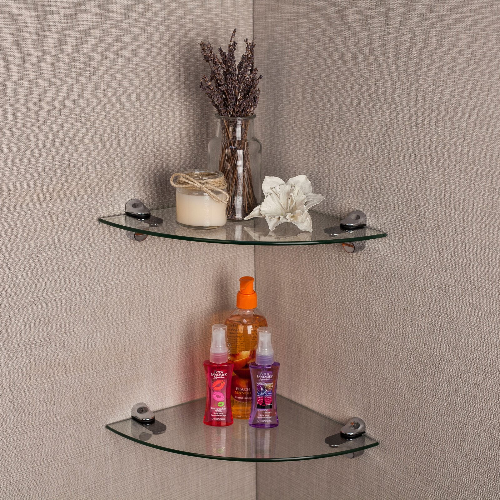 Danya B Glass Radial Floating Shelves - Set of 2 - Image 5