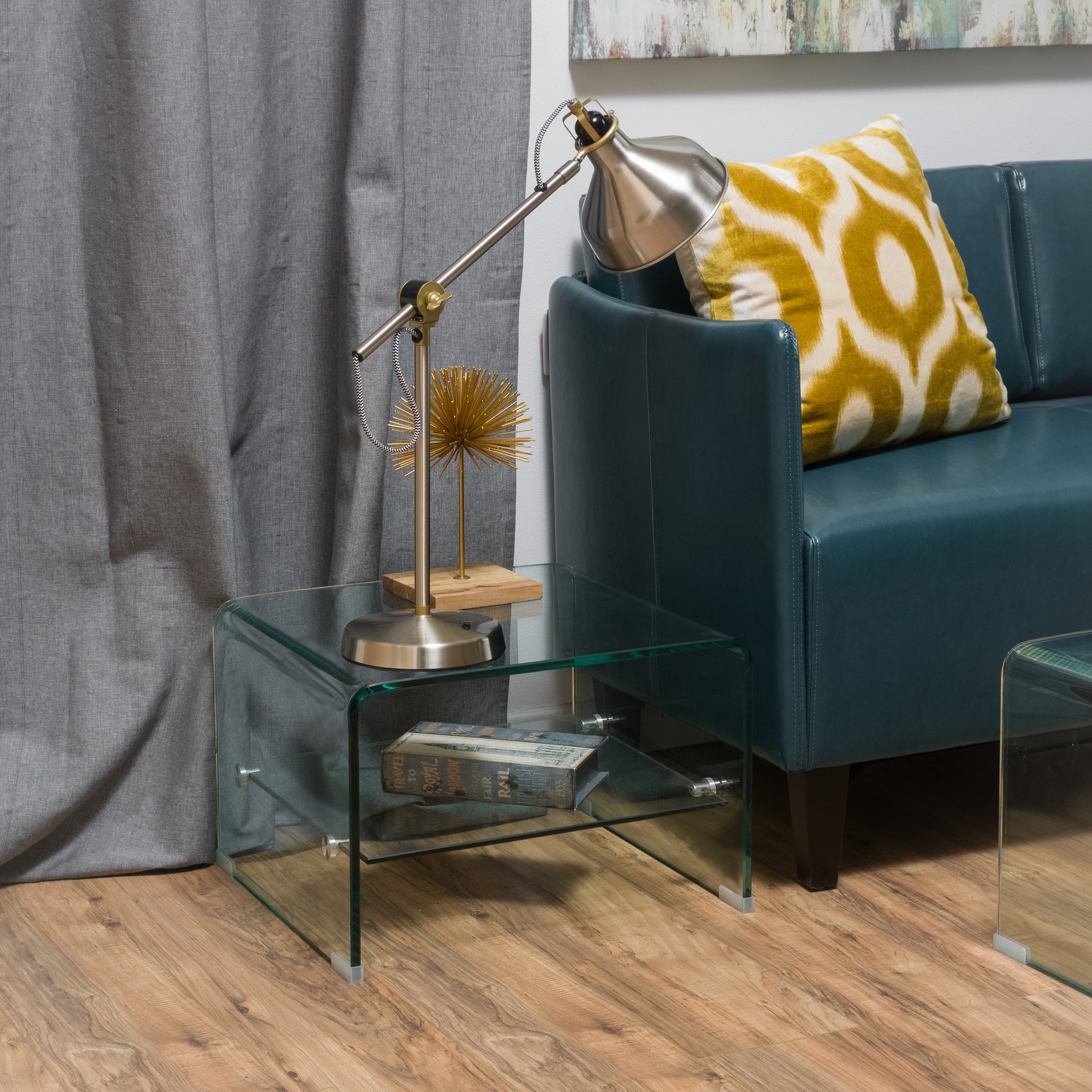 Noble House Manning 12mm Tempered Glass End Table, Clear - Image 5